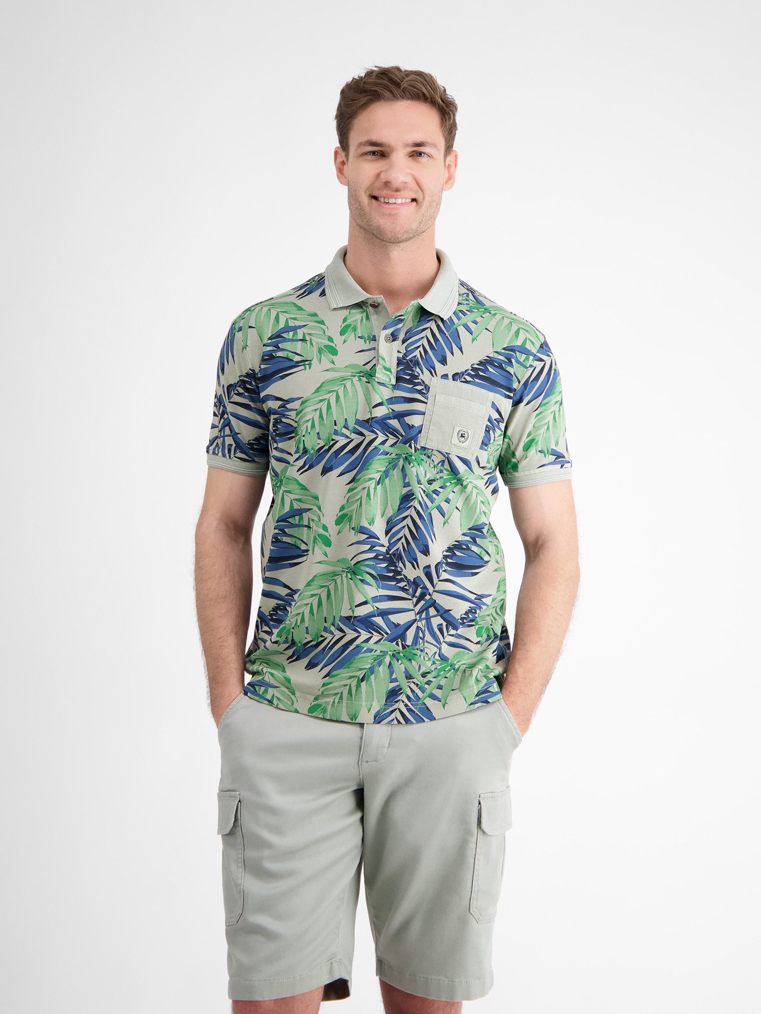 LERROS Poloshirt LERROS Herren Poloshirt, floral bedruckt