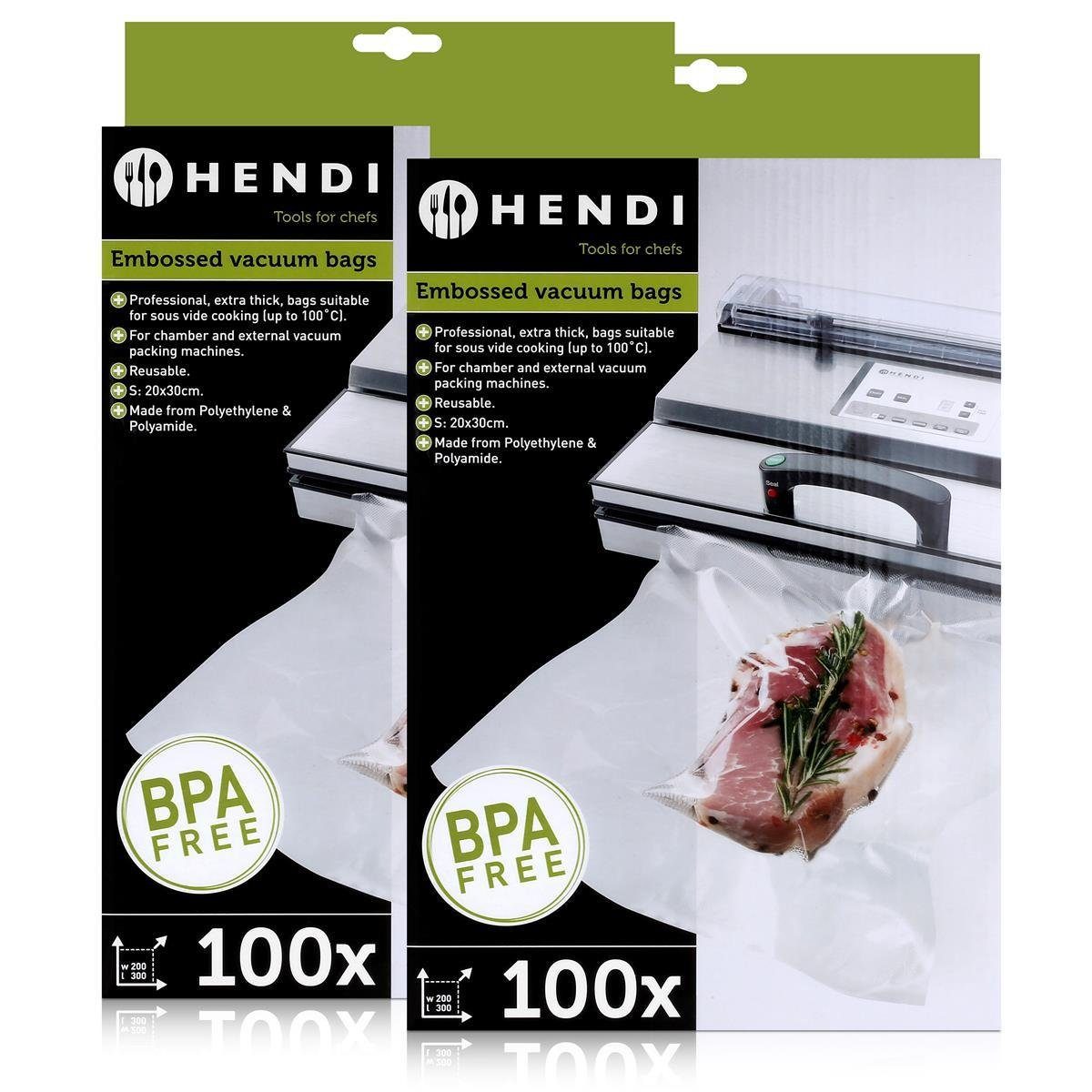 Hendi Folienbeutel Hendi Vakuum Kochbeutel 20x30cm / 100 Beutel (2er Pack)