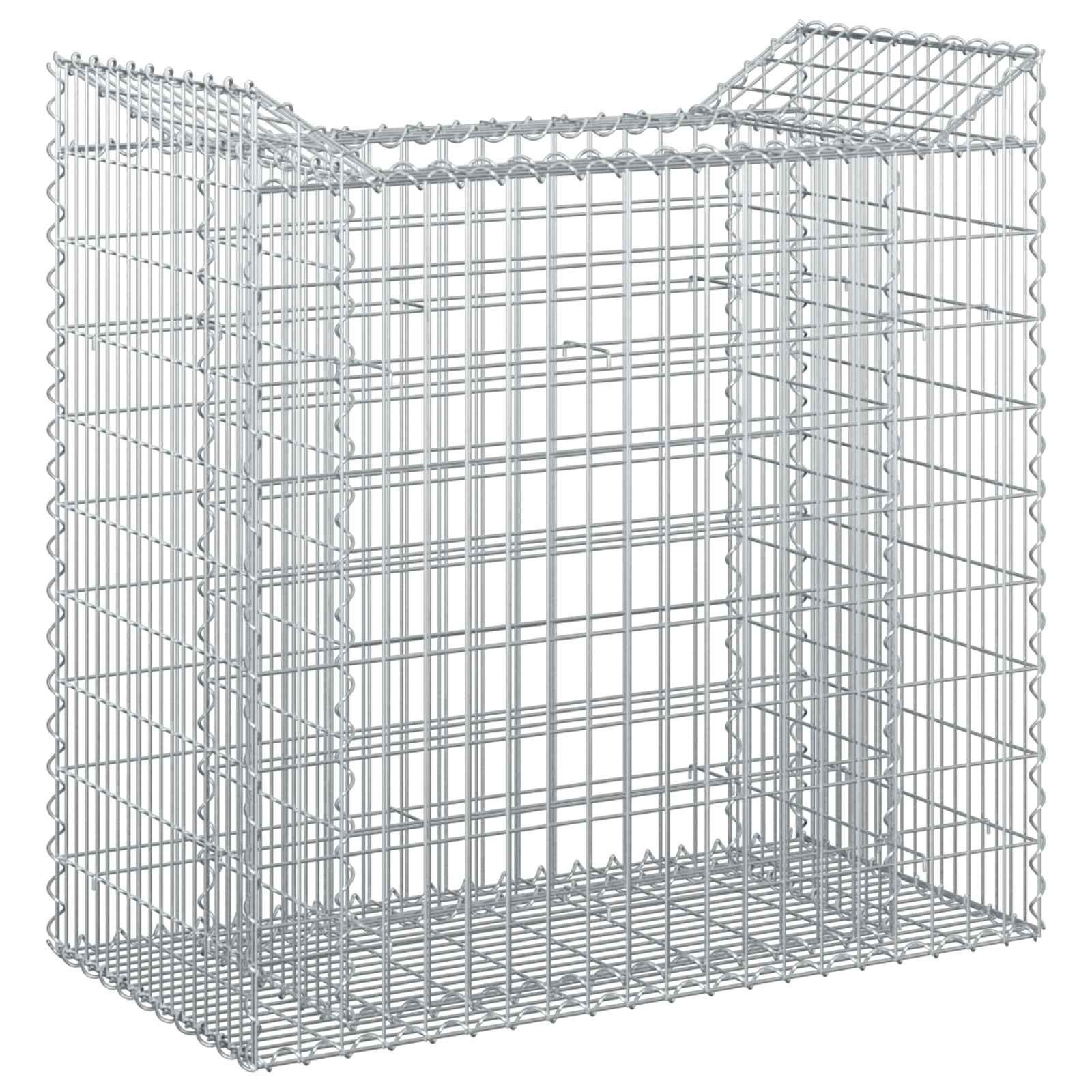 vidaXL Gartenzaun Gabionen-Hochbeet Silber, (1-St)