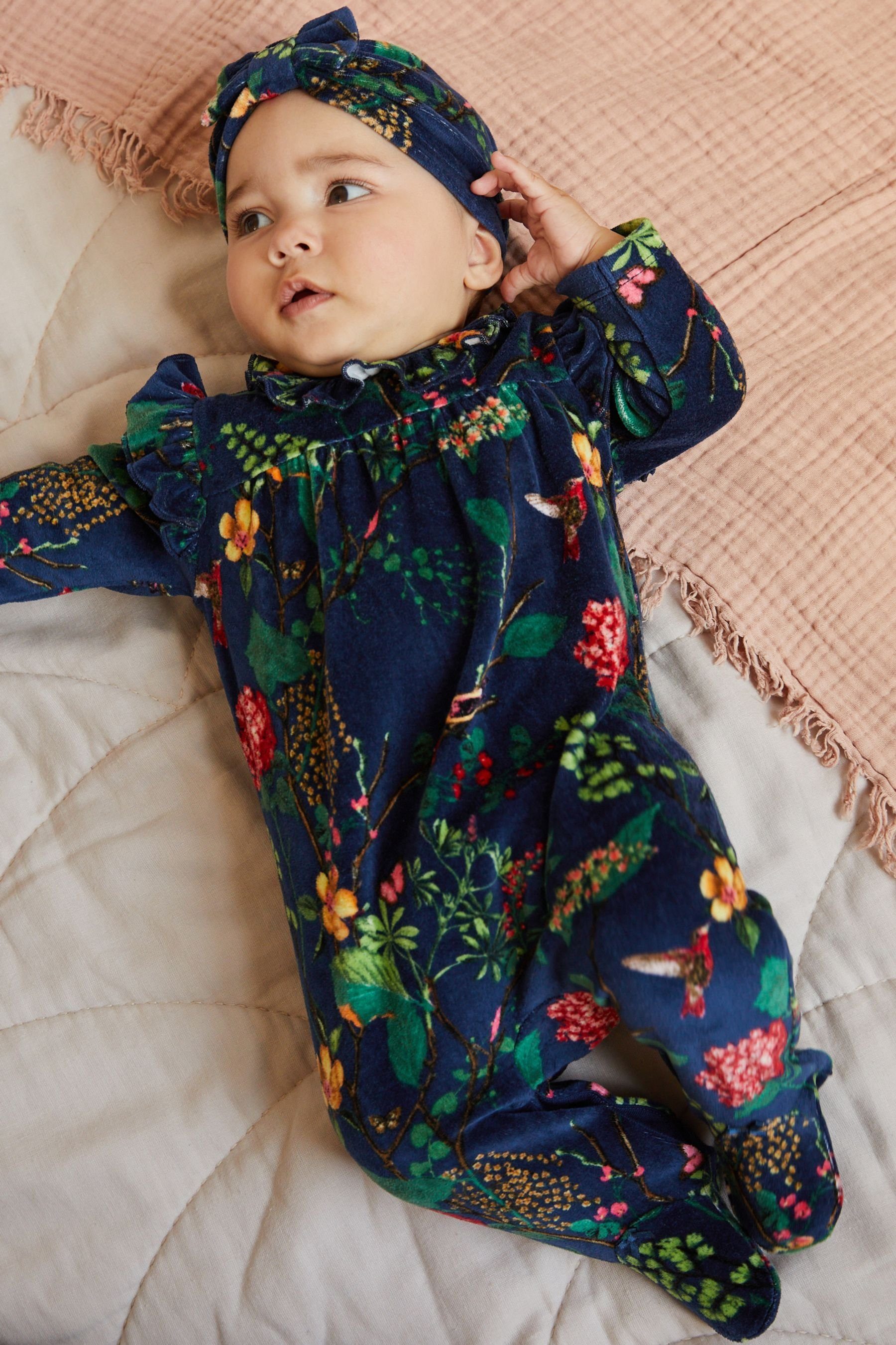 Schlafoverall Velours-Schlafanzug für (2-tlg) Next Babys