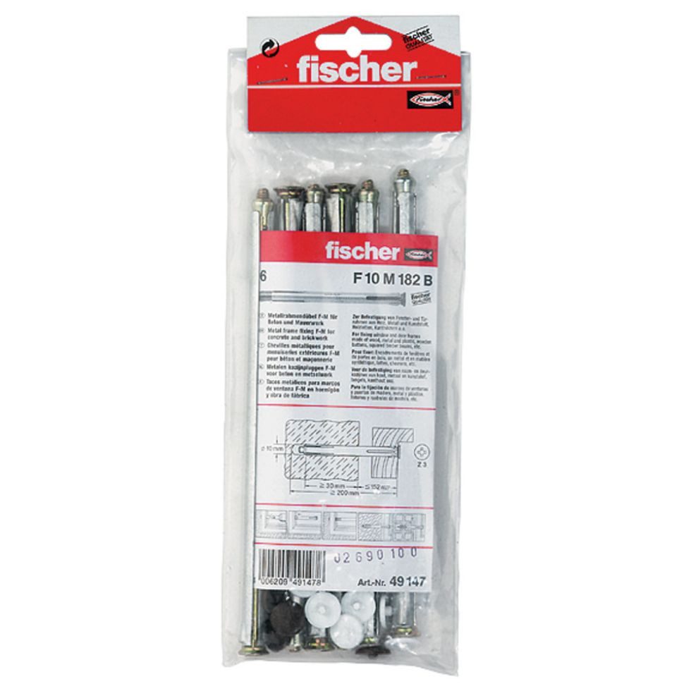 fischer Schrauben- und Dübel-Set Fischer Fensterrahmendübel 10.0 x 182 mm - 6 Stück