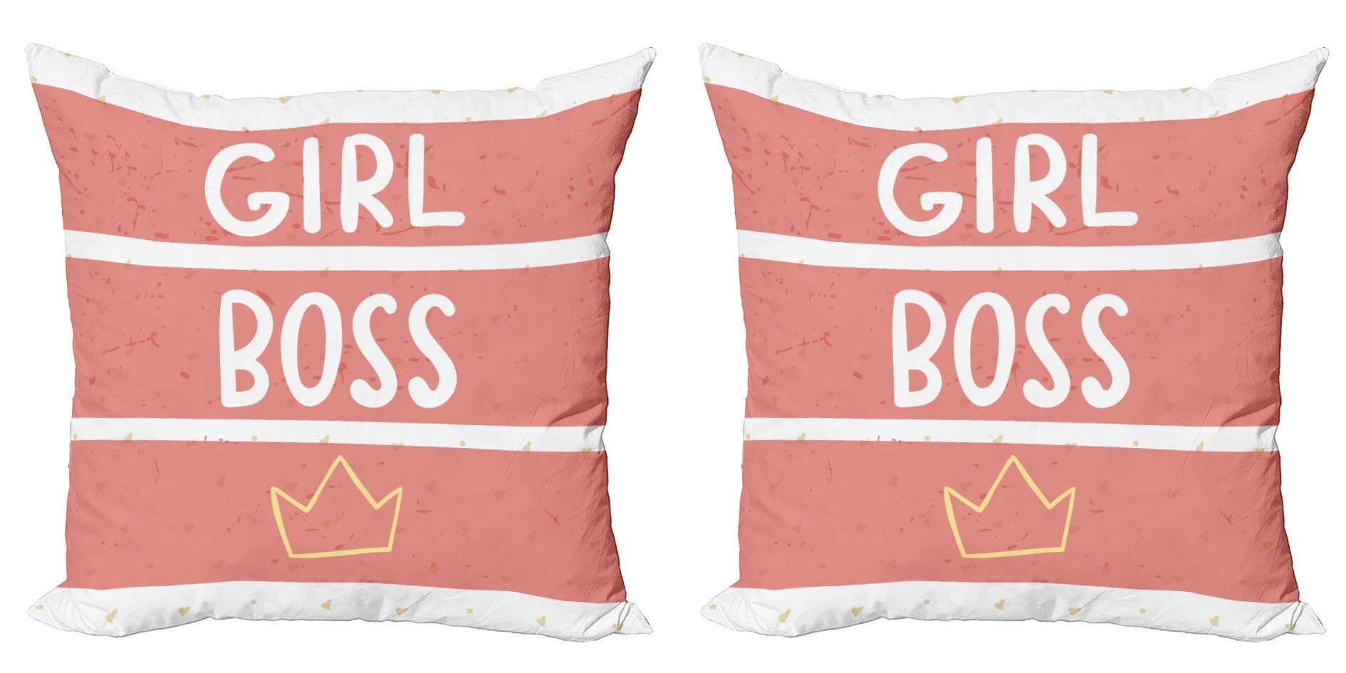 Texting Doppelseitiger Abakuhaus Kissenbezüge Accent Artwork Modern Crown (2 Mädchen Digitaldruck, Boss Stück),
