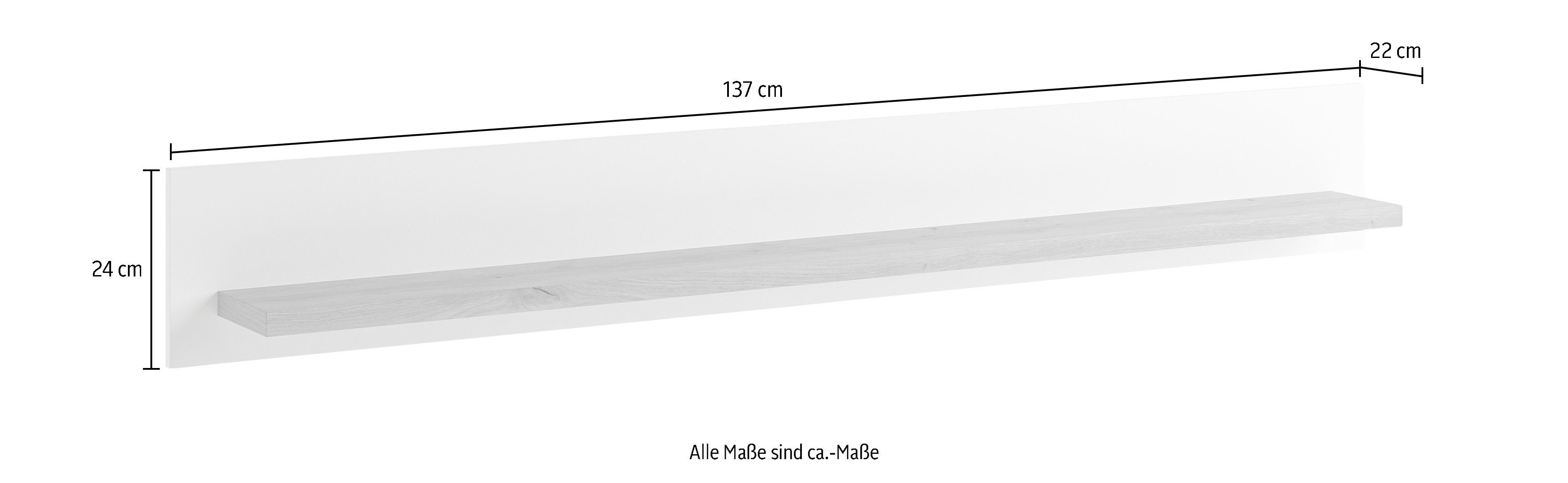 set one by Musterring Wandboard oder | Eiche Lancaster, Breite in 180 150 Artisan Eiche mit cm, weiss Ablageboden weiss