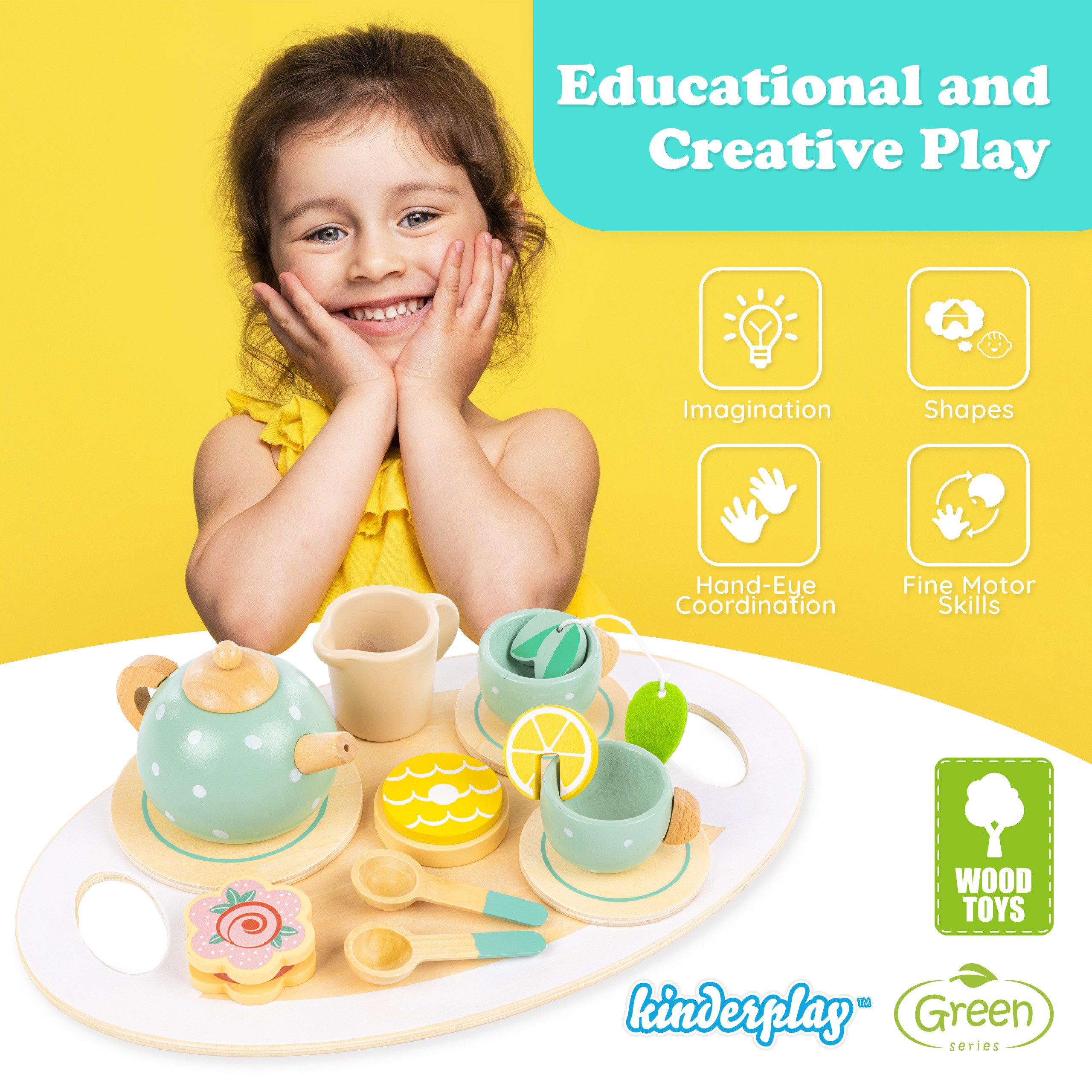 kinderplay Spiel-Kochgeschirr Tee-Set aus Holz – günstig online kaufen