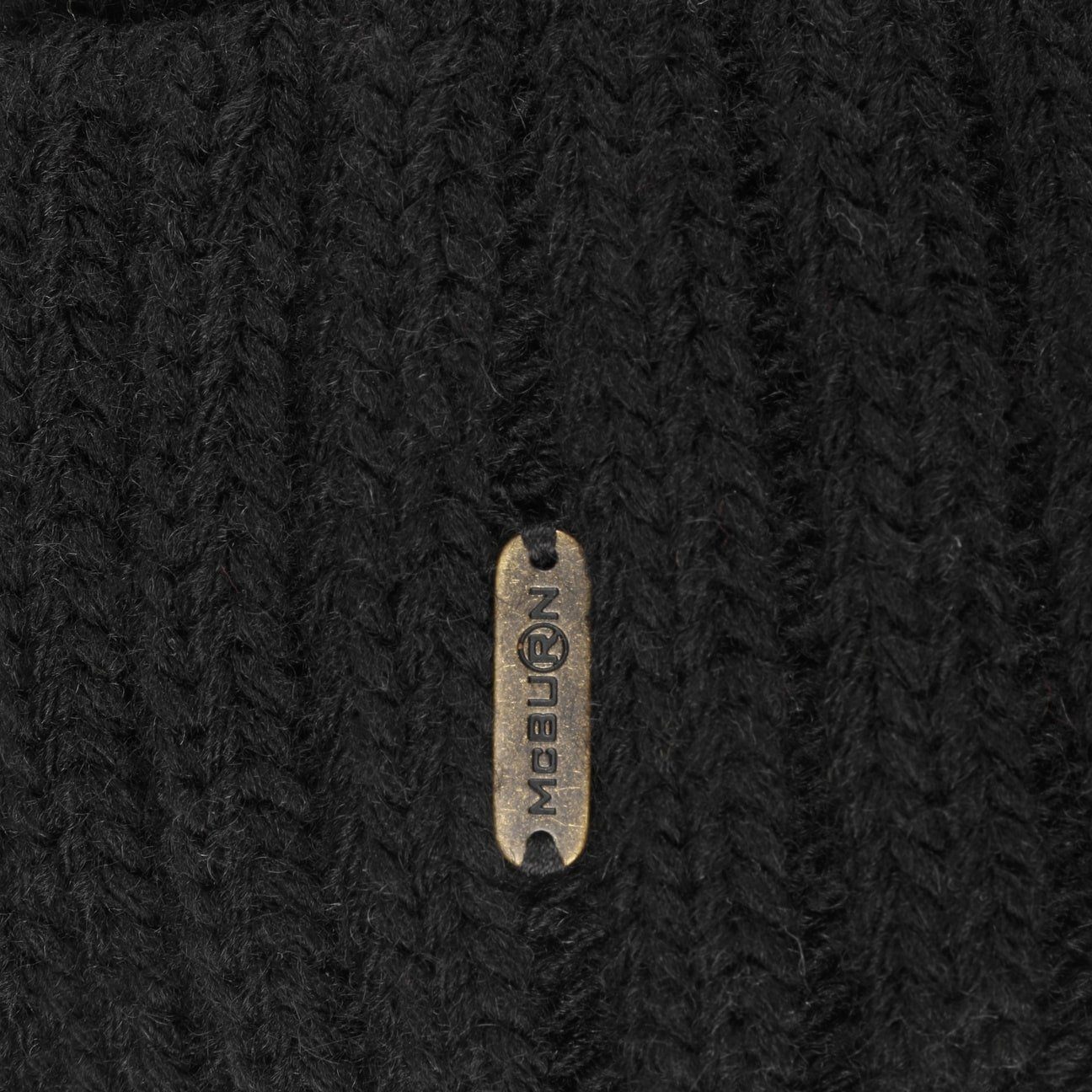 Damenmütze in McBurn Umschlag, Italy (1-St) schwarz mit Bommelmütze Made