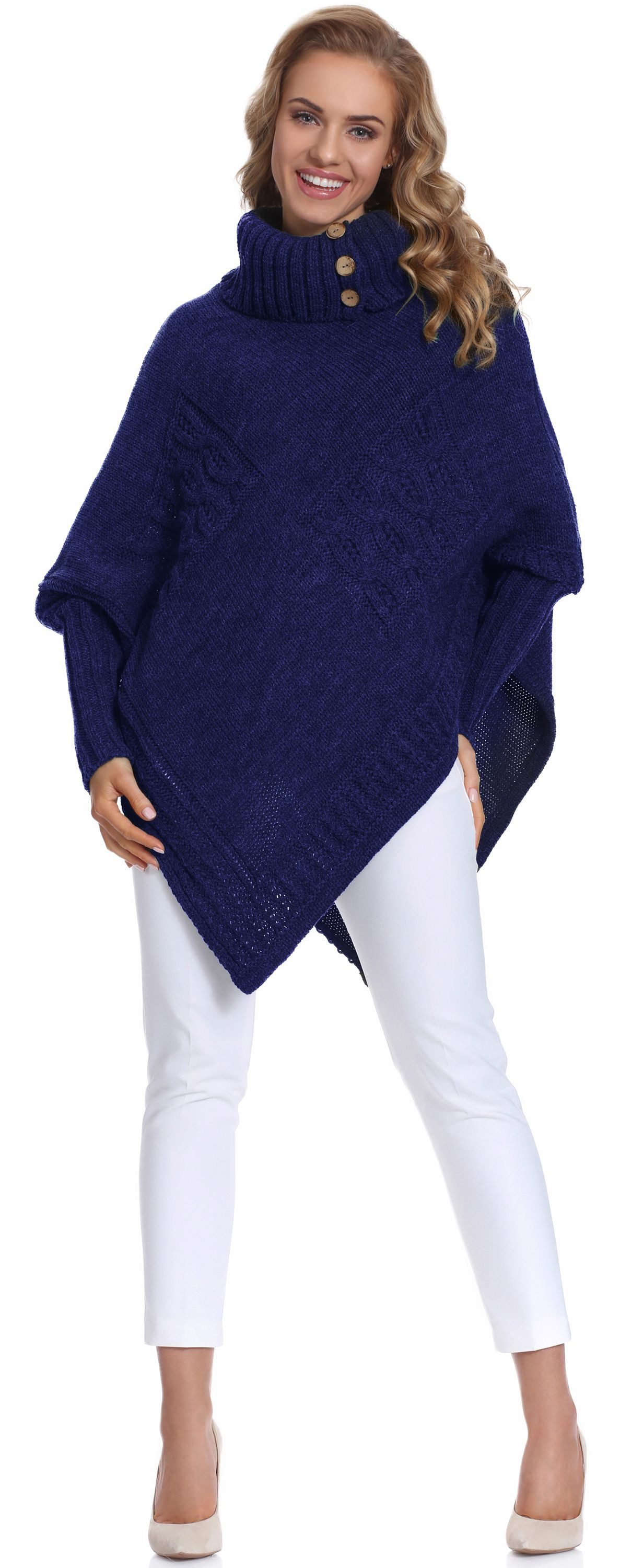 Merry Style Strickponcho Damen Poncho M83N4