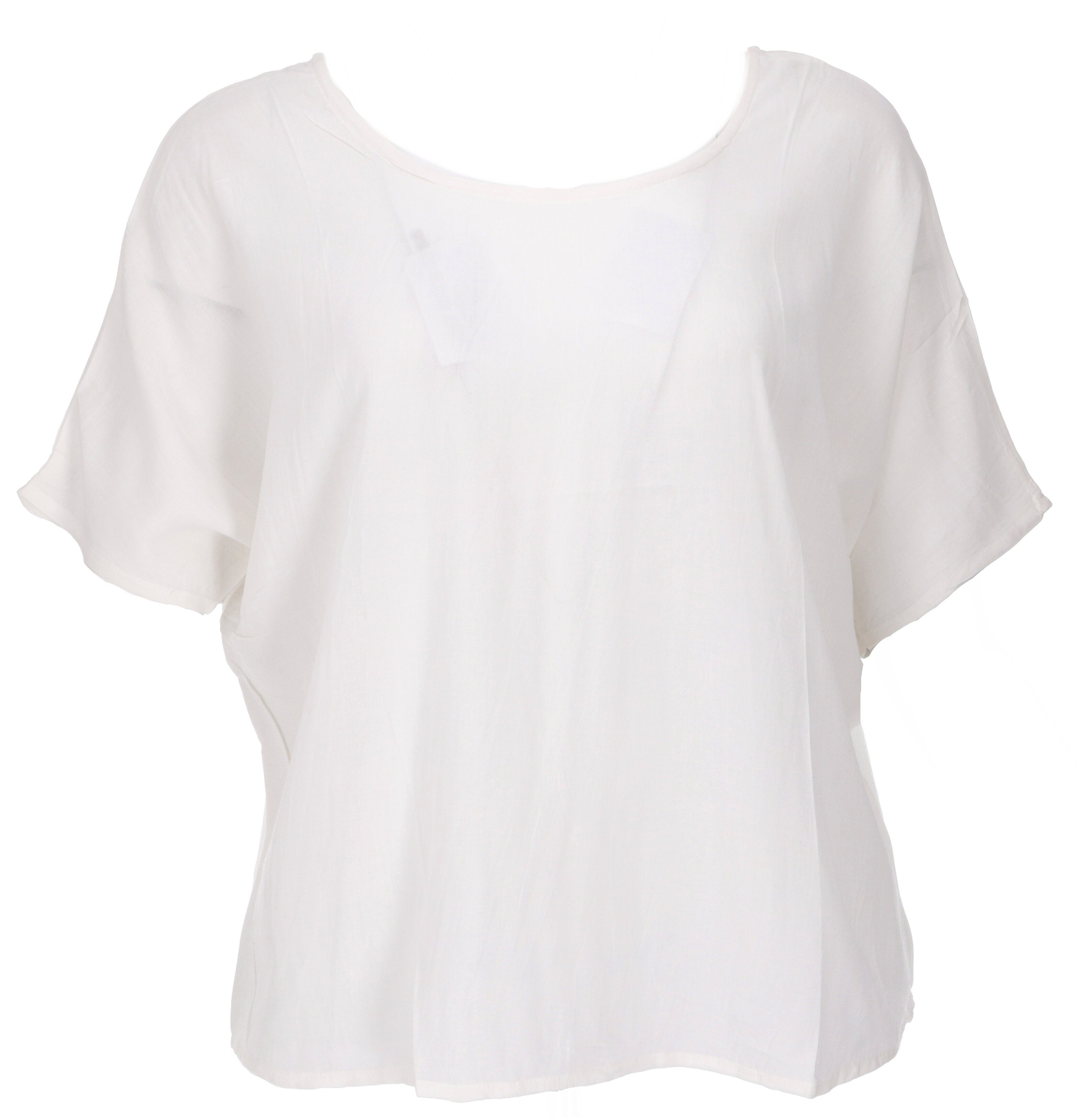 Guru-Shop Longbluse Weites Boho Blusentop mit Fledermausärmeln,.. alternative Bekleidung