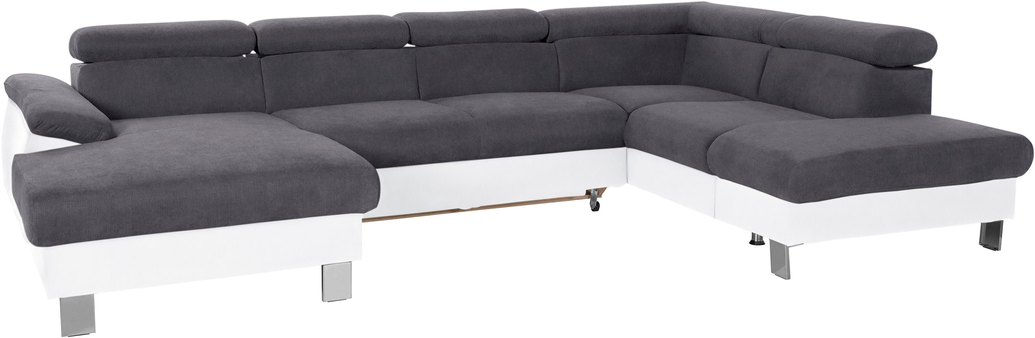 COTTA Wohnlandschaft Komaris U-Form, B: 320 cm, mit Kopfteilverstellung, optional Bettfunktion, Bettkasten & Licht