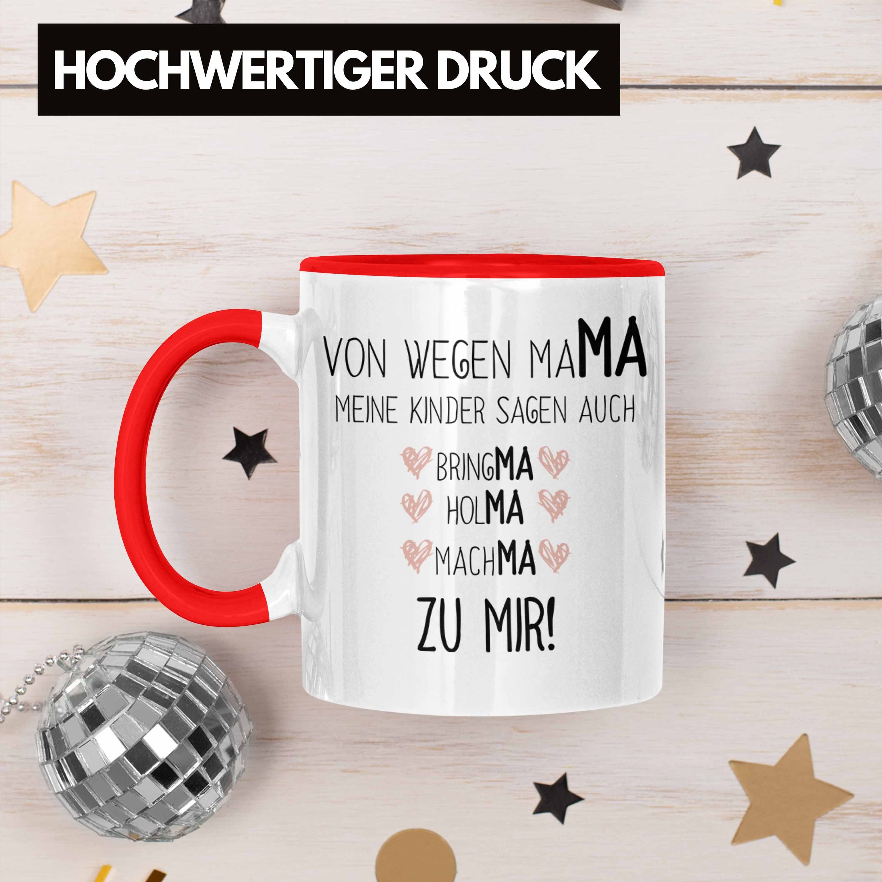 Trendation mit Rot Mutter Tasse Tasse Geschenk Muttertag Sohn Spruch Trendation - Mama Kaffeetasse von Tochter