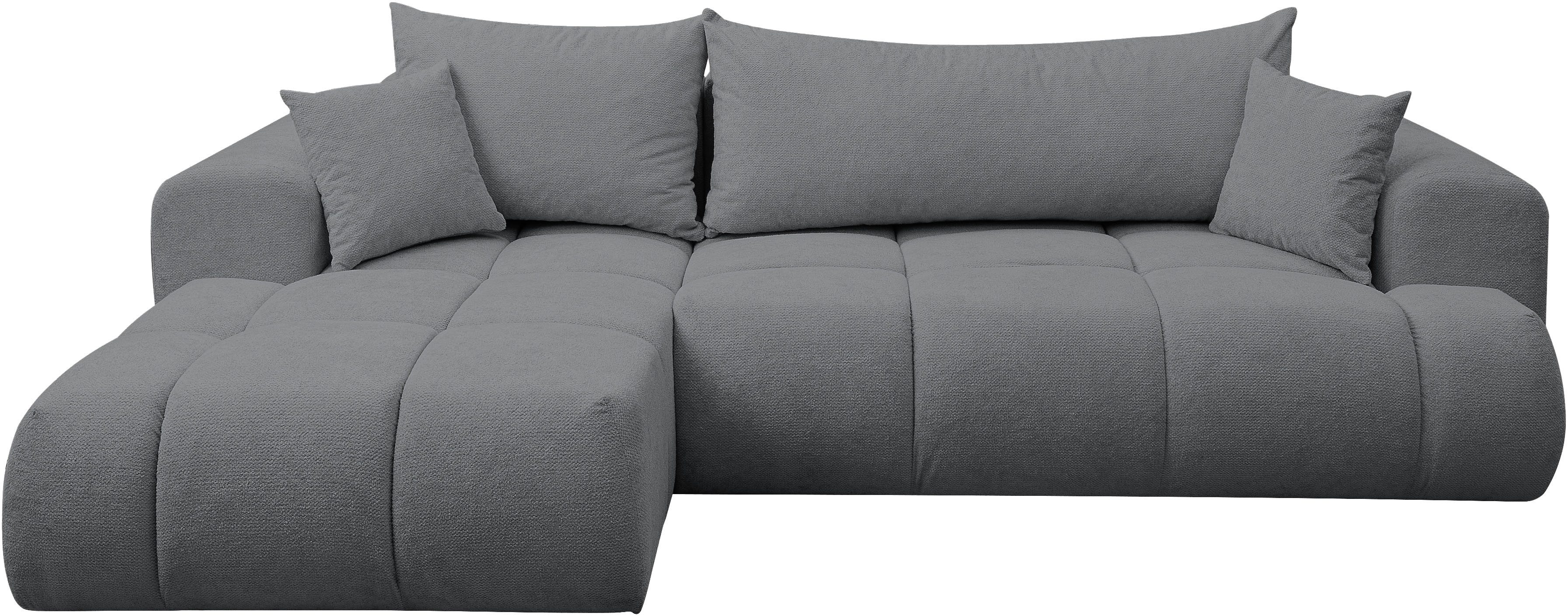 WERK2 Ecksofa Ewela-Bubble, inkl. Bettfunktion & Bettkasten, bequem, Breite 265cm, moderner Boucle Bezug, Liegefläche 200/140cm