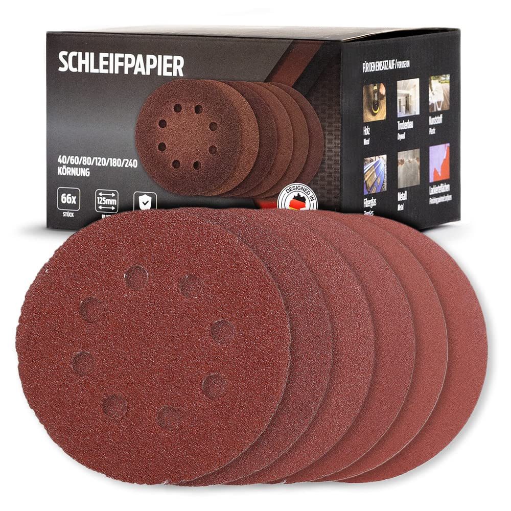 bestTools Schleifpapier Set Schleifpapier Rund Körnung 40-240 für, Präzises Schleifen von Holz, Kunststoff, Trockenbau und mehr