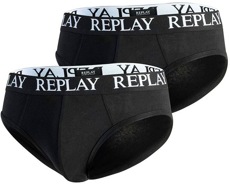 Replay Slip SLIP Basic Cuff Logo 2pcs Bo (Packung, 2er-Pack) schwarz