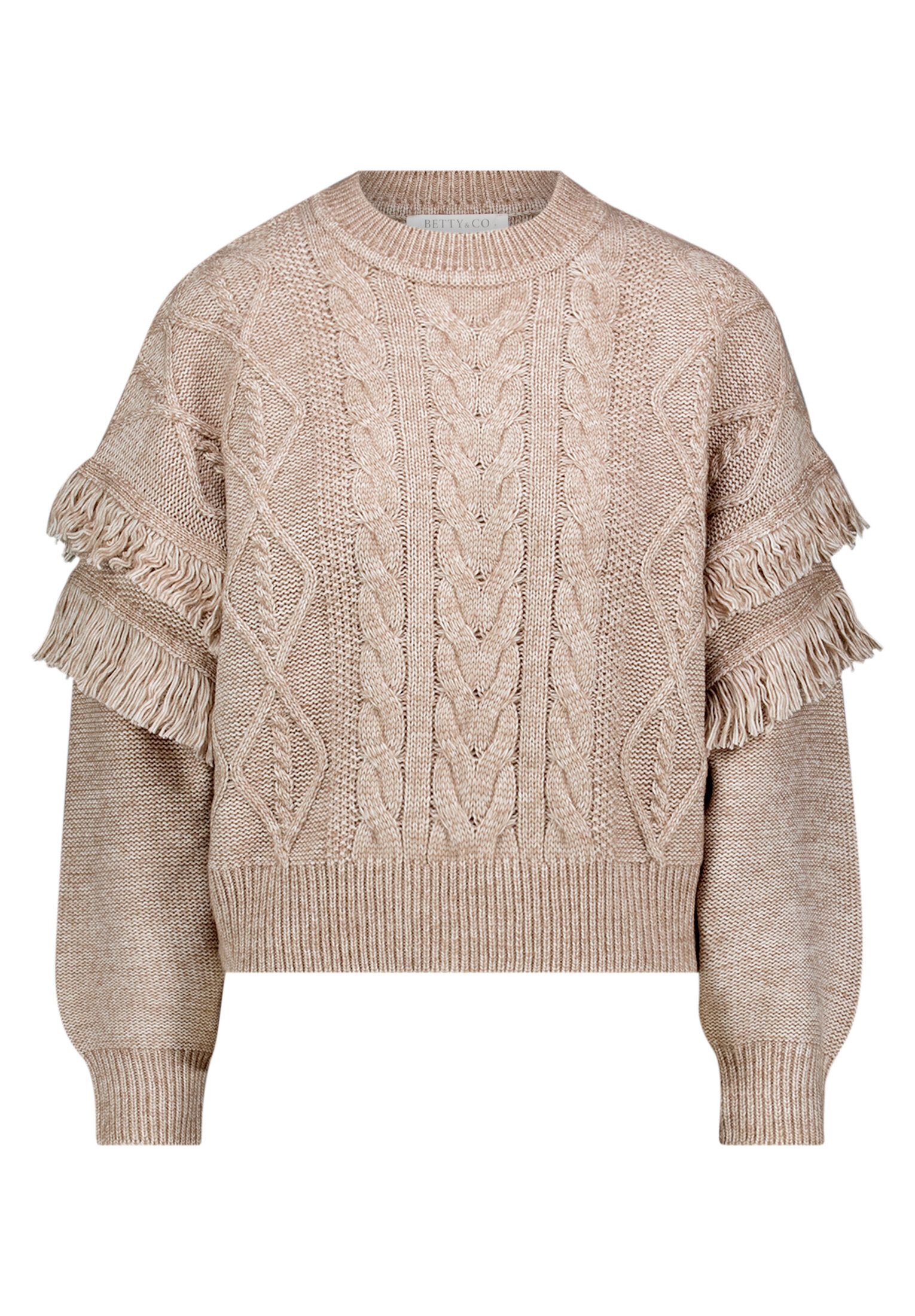 Betty&Co Strickpullover Damen mit Fransen (1-tlg)