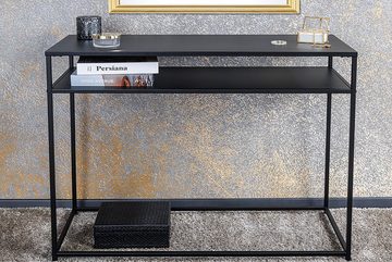 riess-ambiente Konsolentisch DURA STEEL 100cm schwarz (Einzelartikel, 1-St), Metall · schmal · Wohnzimmer · Flurtisch · mit Ablage · lackiert