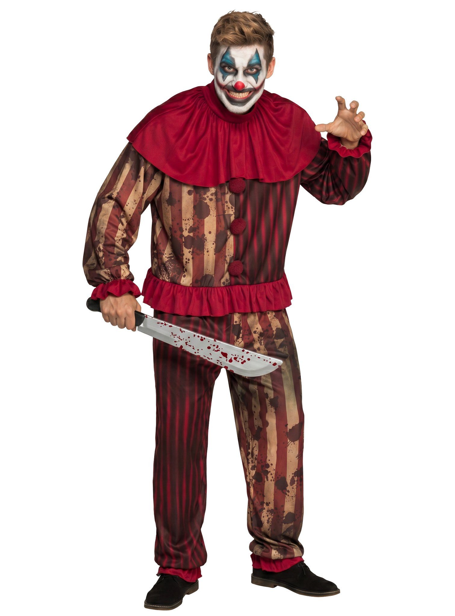Boland Clown-Kostüm Horrorclown - Zirkus Halloween Kostüm Herren, Einfache Basics für furchterregende Clowns