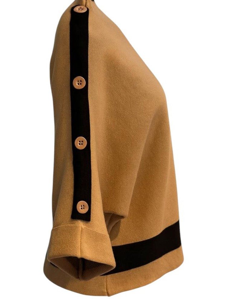 Mississhop Stehkragenpullover Damen Feinstrickpullover mit Knopfleiste M.41 günstig online kaufen