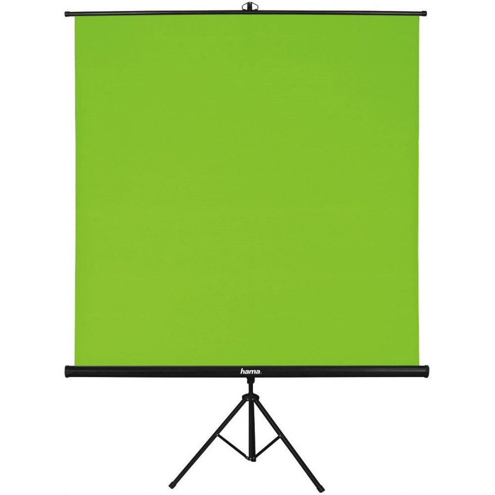 Hama Hama Green Screen 180x180cm mit Stativ für Fotos. Kamerastativ (Leicht und tragbar)