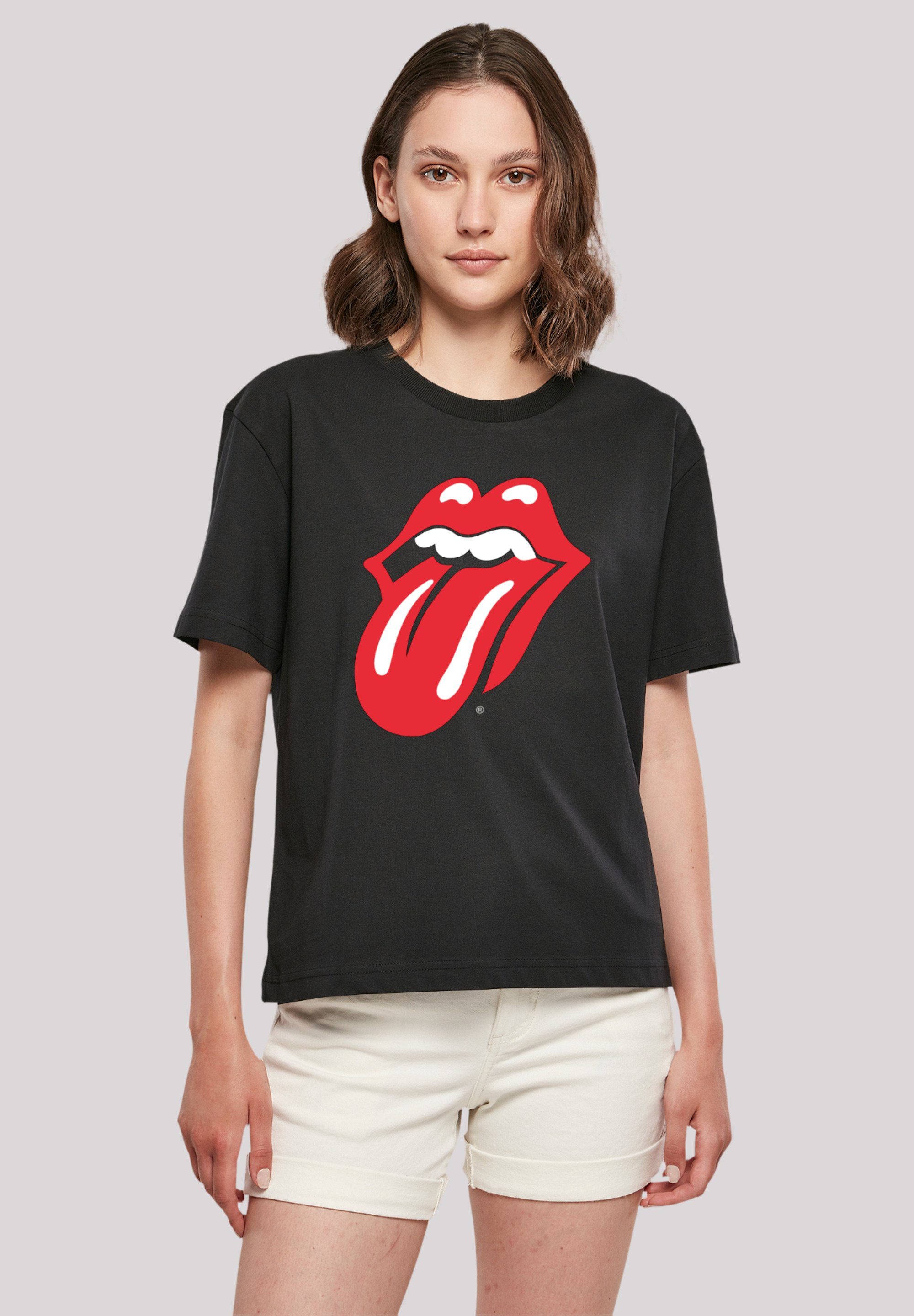 The weit eine F4NT4STIC Fällt kleiner Rolling bitte T-Shirt Größe Stones Print, aus, Classic Tongue bestellen