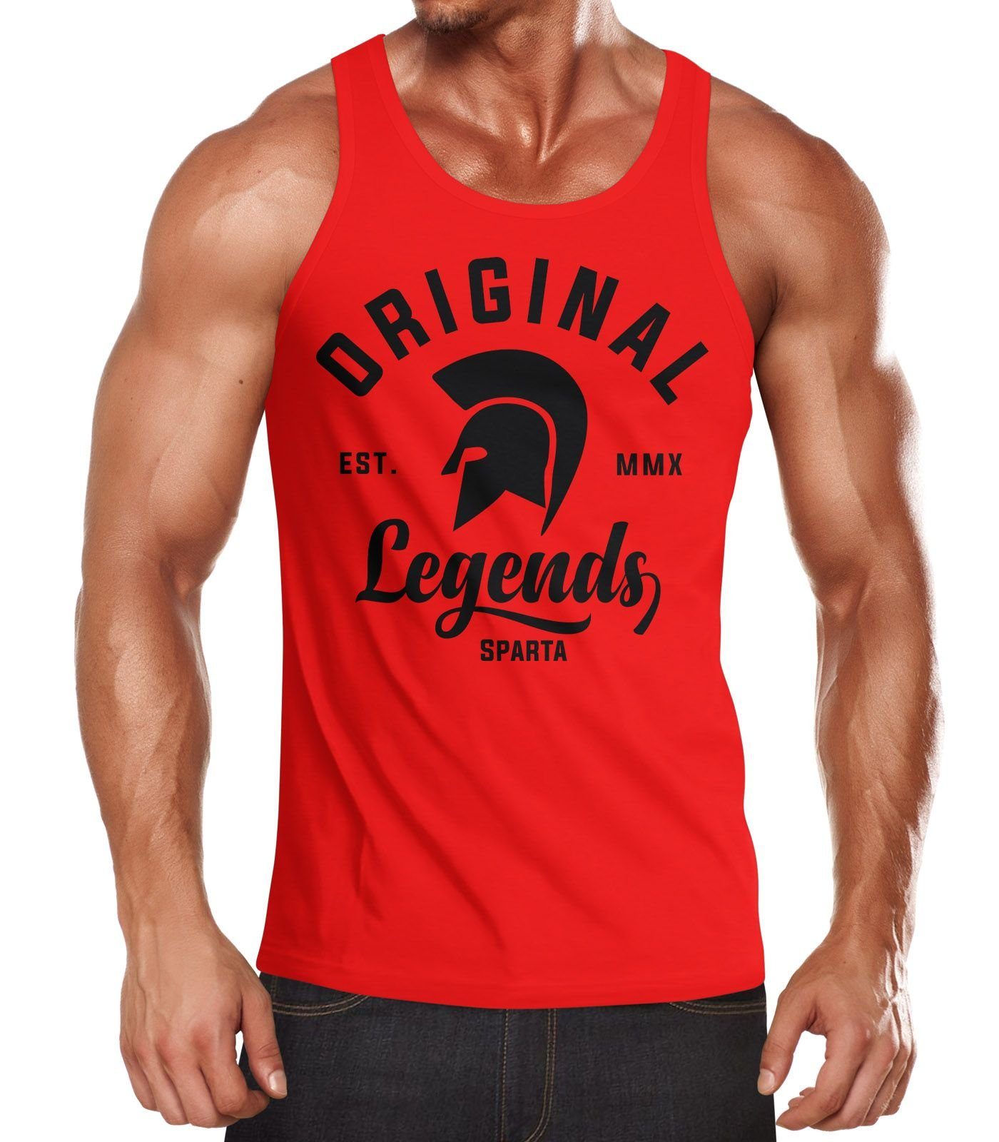 Neverless Tanktop Gladiator Sparta Fighter Original Legends Streetwear Herren Tanktop mit Print
