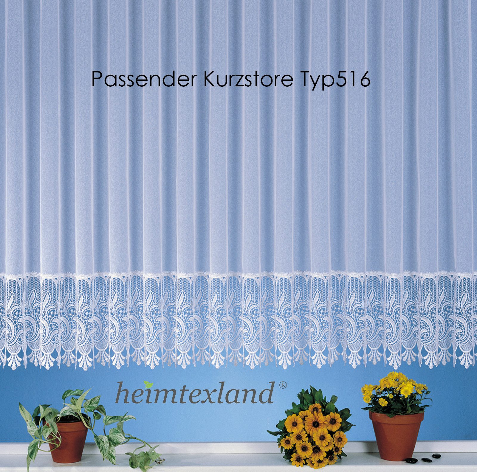 heimtexland Gardine Stores Vorhang Makramee Sockel Borte weiß Typ516 (1 St), Kräuselband, transparent, Webware, Universal Kräuselband I weiß I Fensterdeko I hal – Bild 5 von 5