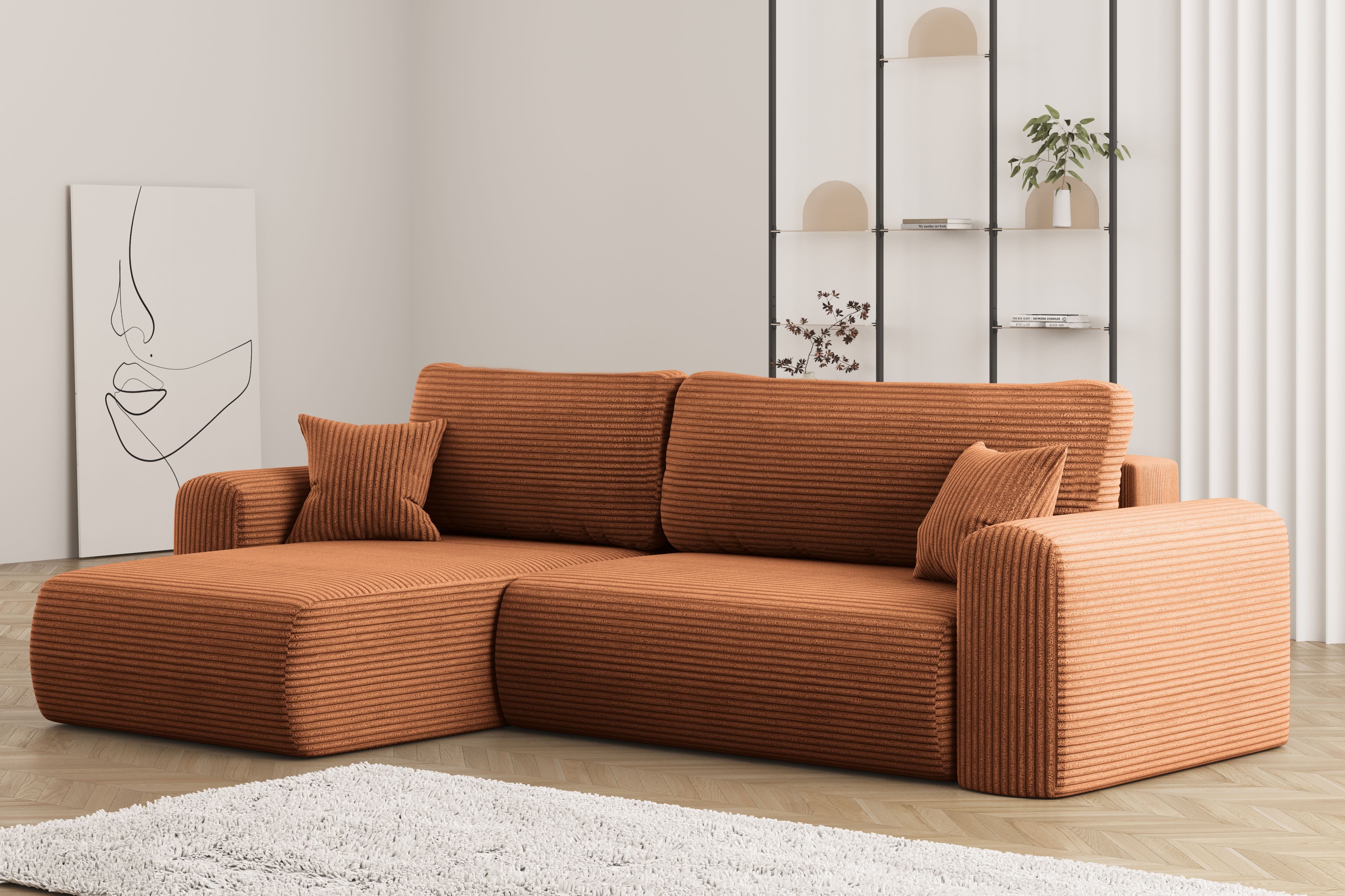 Kaiser Möbel Ecksofa mit Schlaffunktion und Stauraum für Bettzeug, Capri St günstig online kaufen