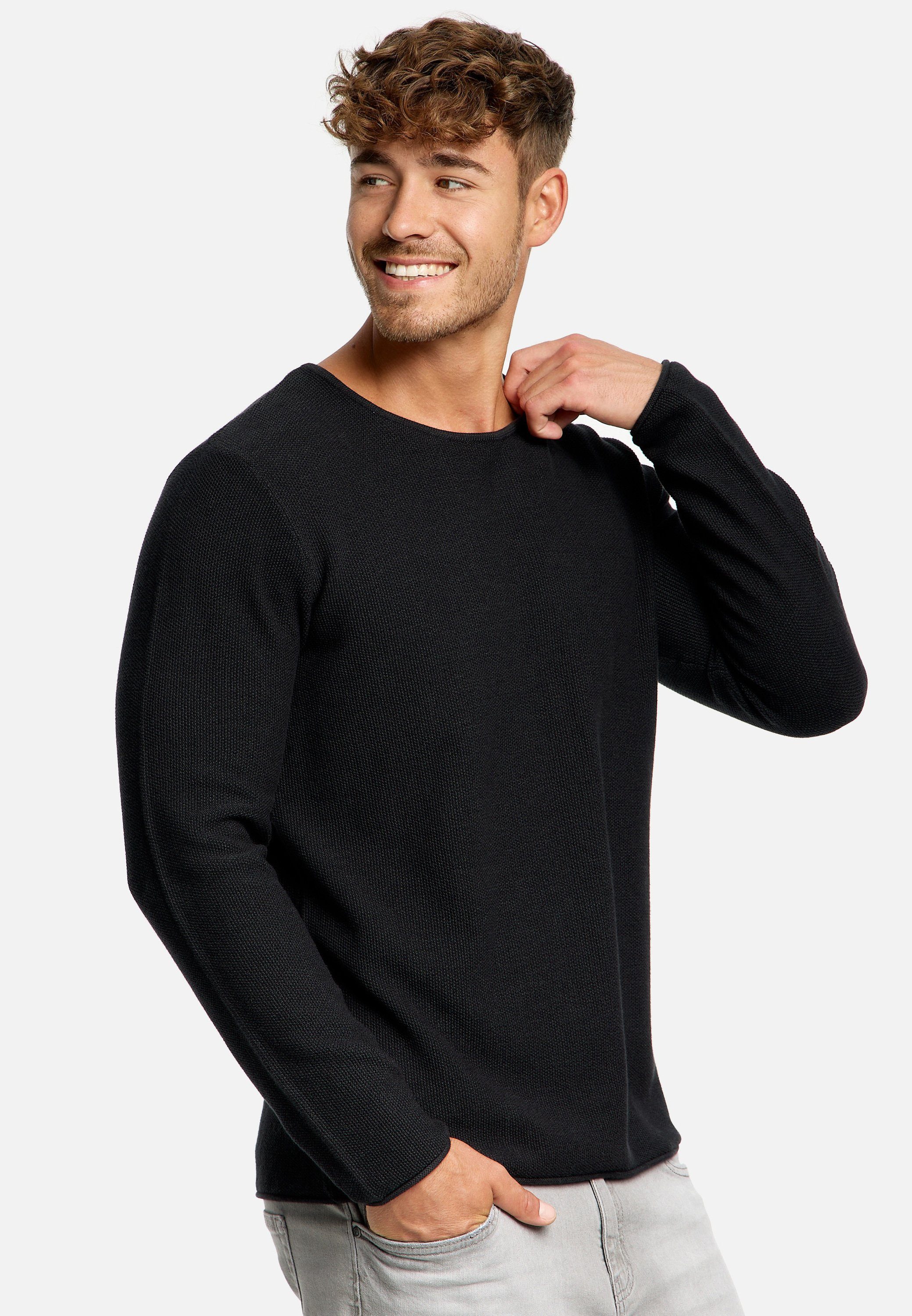 Indicode Strickpullover Herren Loakim Pullover Herrenpullover aus elastischer Baumwoll-Qualität, Rundhalsausschnitt