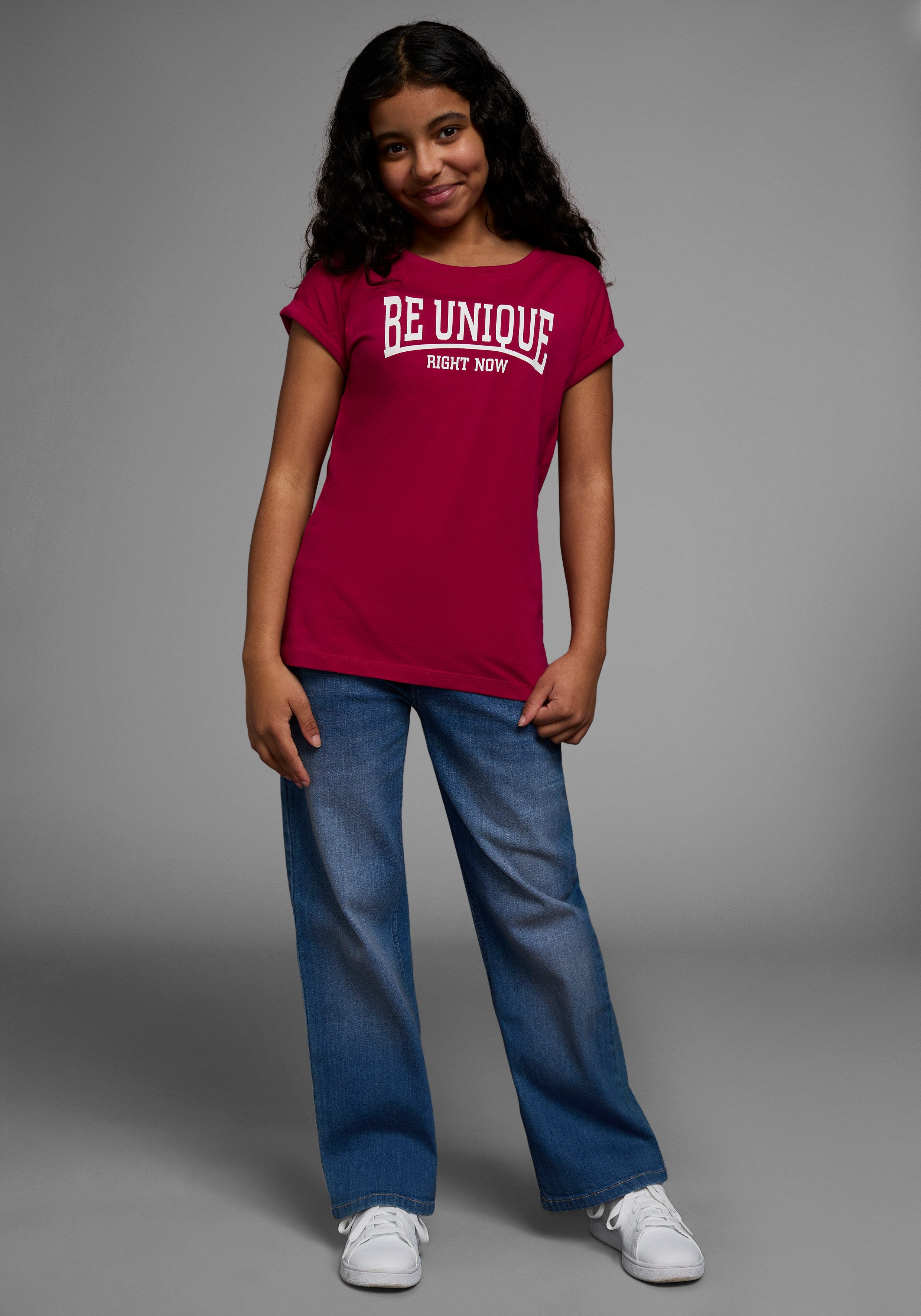 KIDSWORLD T-Shirt Be unique - right now kurzärmelig, bedruckt, Rundhalsausschnitt