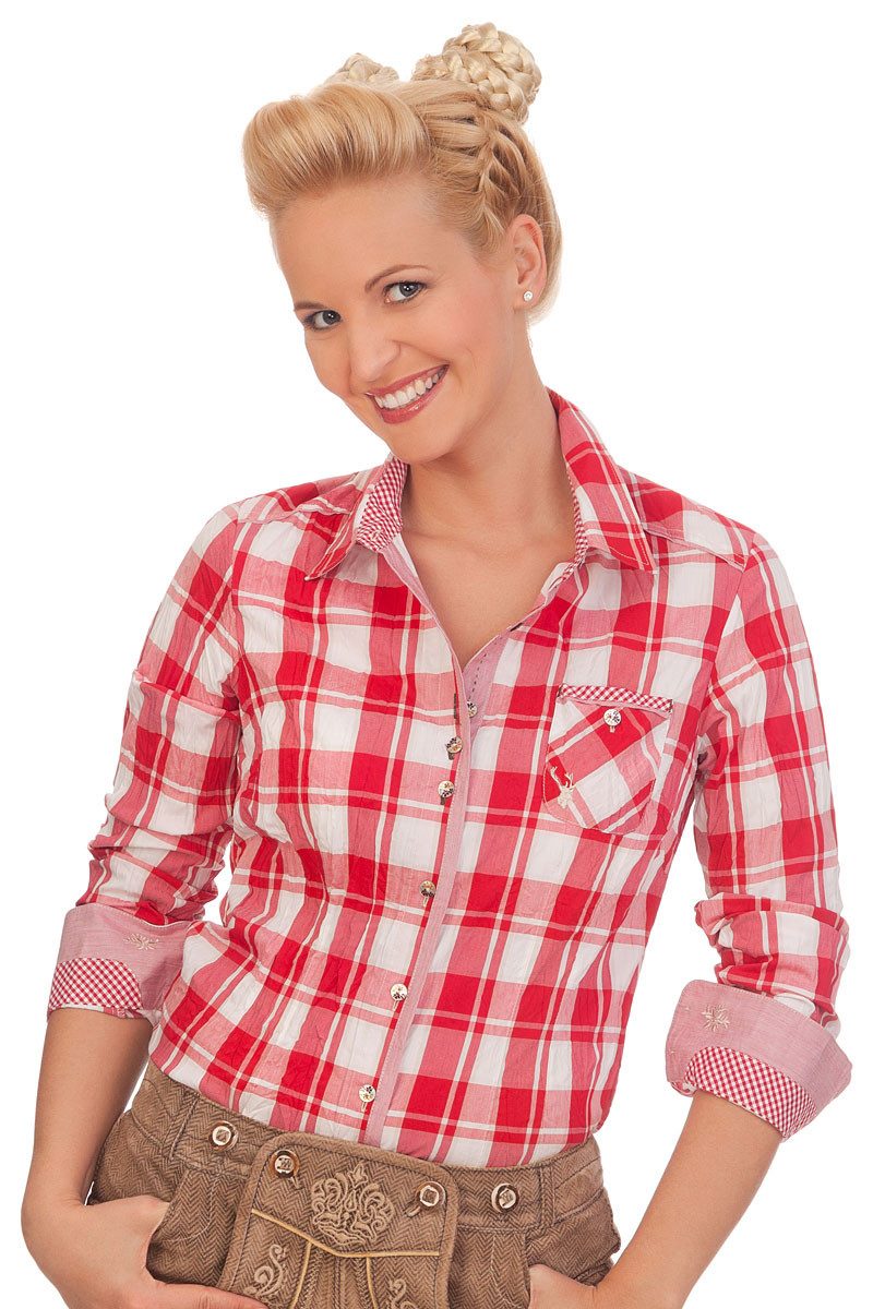 Spieth & Wensky Trachtenbluse Trachtenbluse - AMAZONA - rot