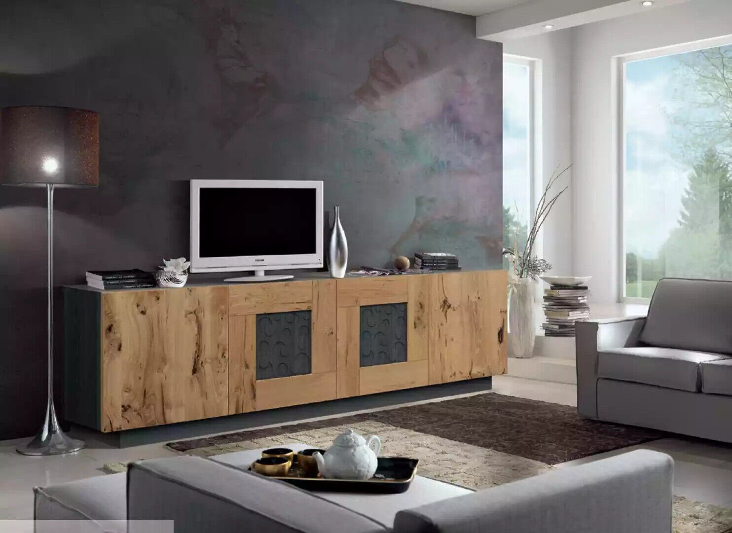 JVmoebel Sideboard Sideboard Wohnzimmer Stil Modern Highboard Design Luxus neu Braun, Made in Italy