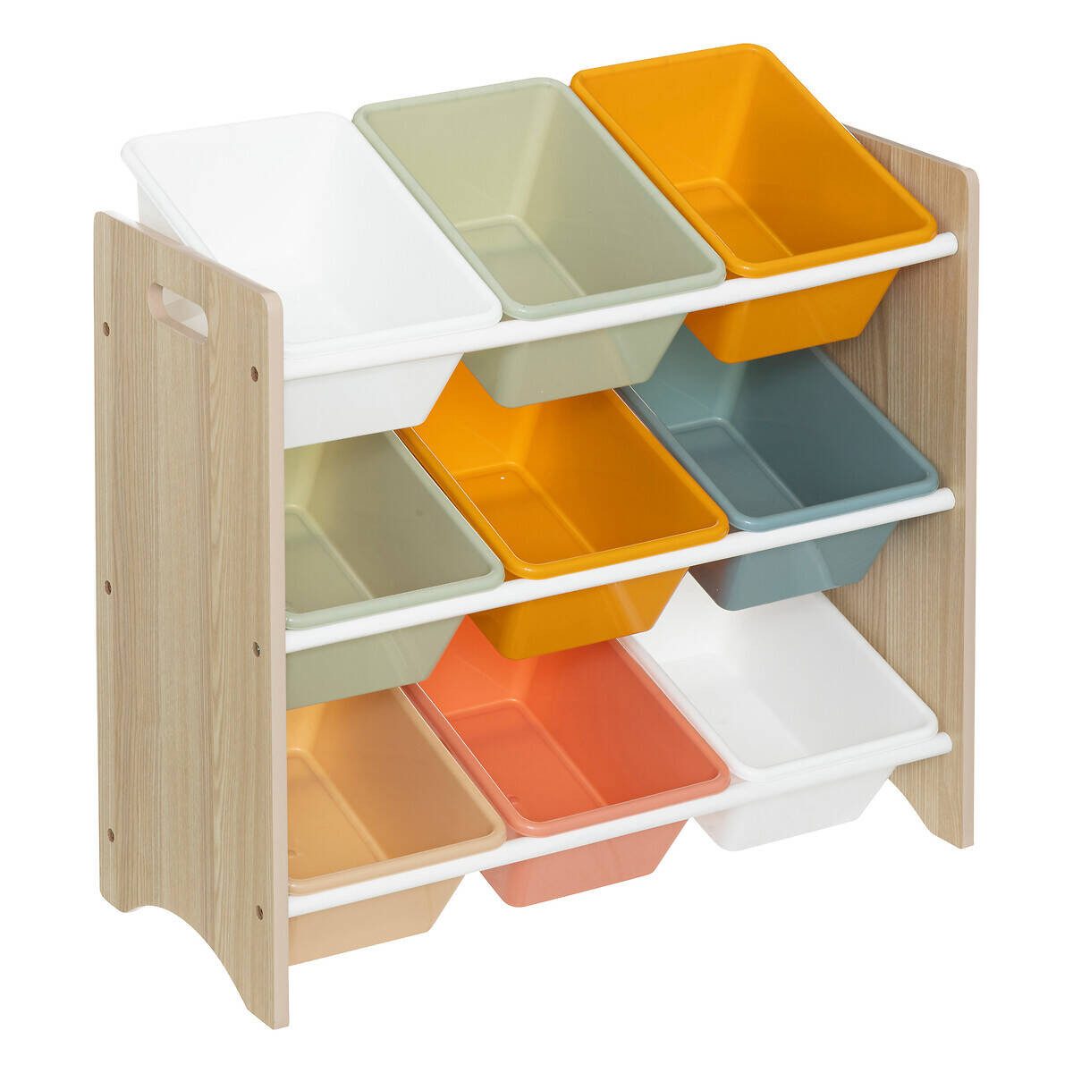 Atmosphera Créateur d'intérieur Standregal Regal mit Spielzeugkisten, 9 farbige Boxen, 60 x 29,5 x 66 cm