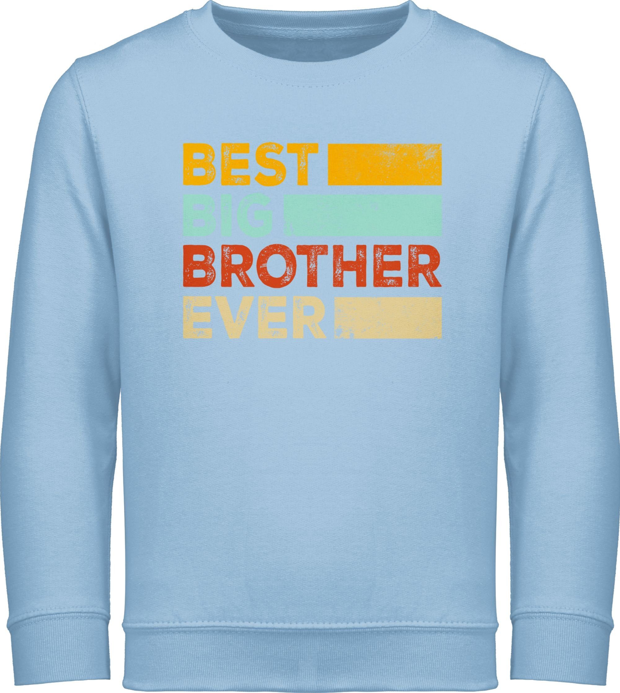 Shirtracer Sweatshirt Best Big Brother Ever Bester großer Bruder aller Zeiten Geschenk Großer Bruder 3 Hellblau