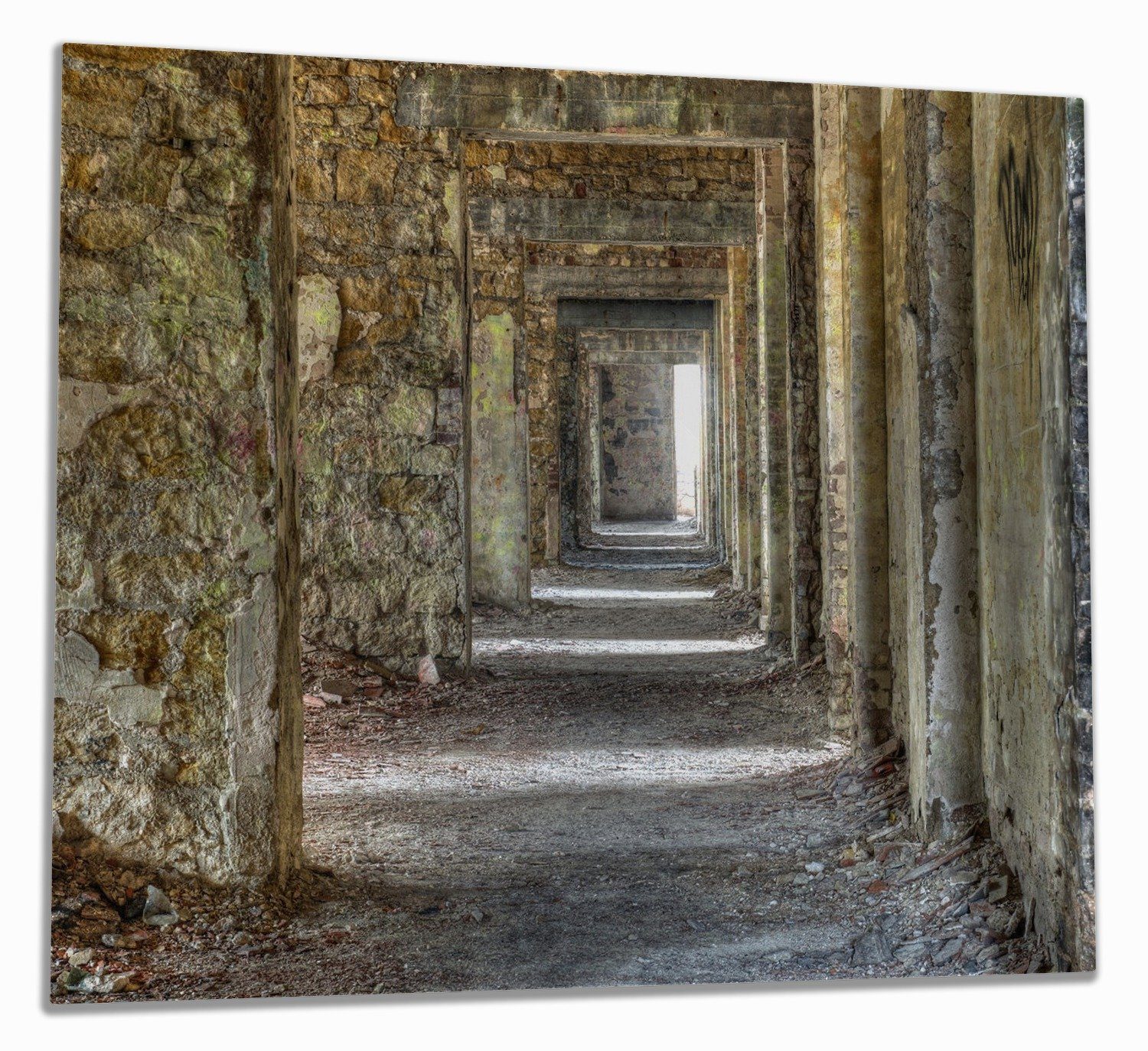 Wallario Herd-Abdeckplatte Größen durch Ruine, ESG-Sicherheitsglas, inkl. (Glasplatte, Weg eine 5mm verlassene 1 tlg., verschiedene Noppen)