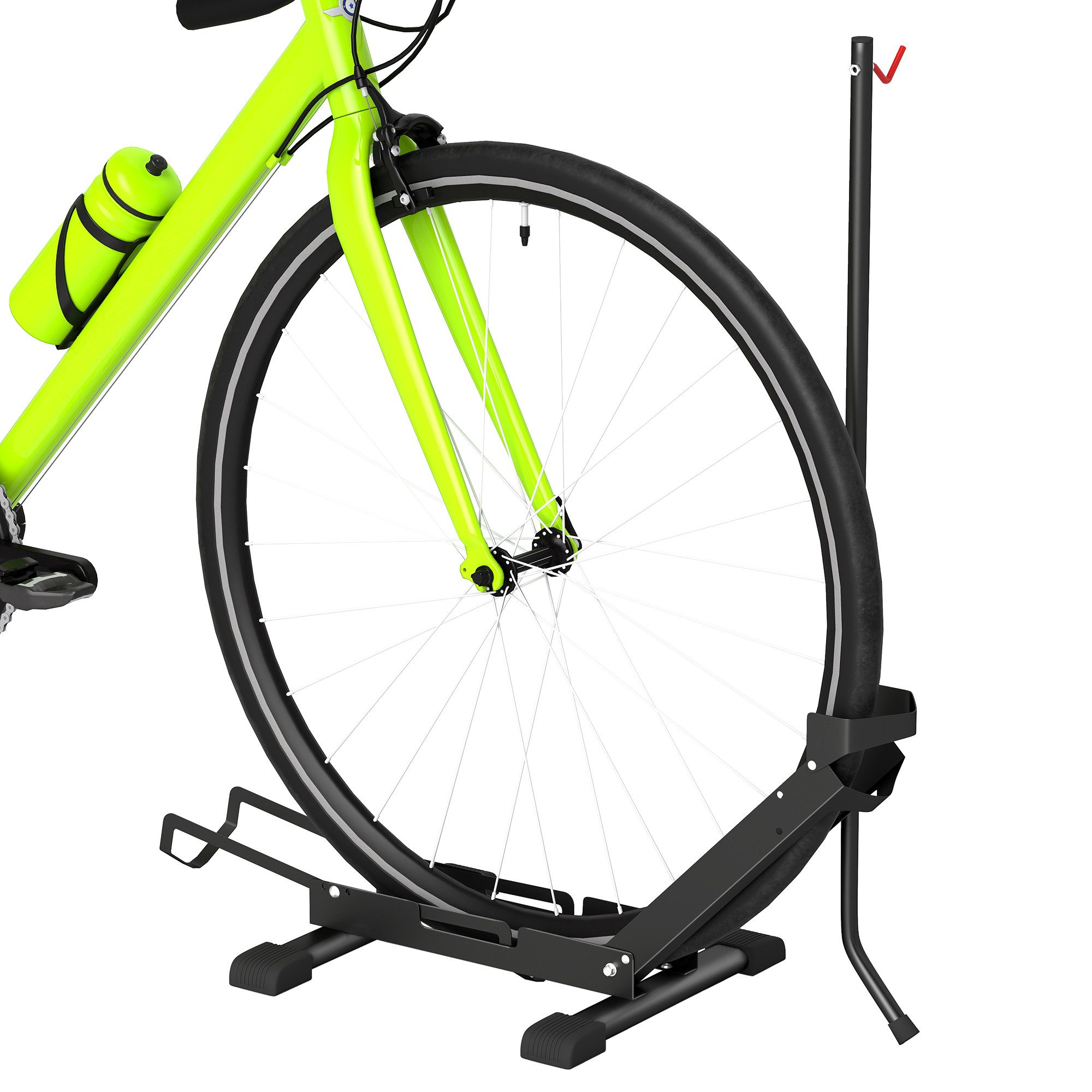 SPORTNOW Fahrradständer mit 80 mm Reifenbreiten (freistehender Bodenparker, 1-St., Stahl Fahrradhalter), Radständer für Boden 75 x 41 x 81H cm Schwarz