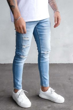 2Y Premium Bequeme Jeans 2Y Premium Herren 2Y Destroyed Cropped Skinny Fit Denim (1-tlg)