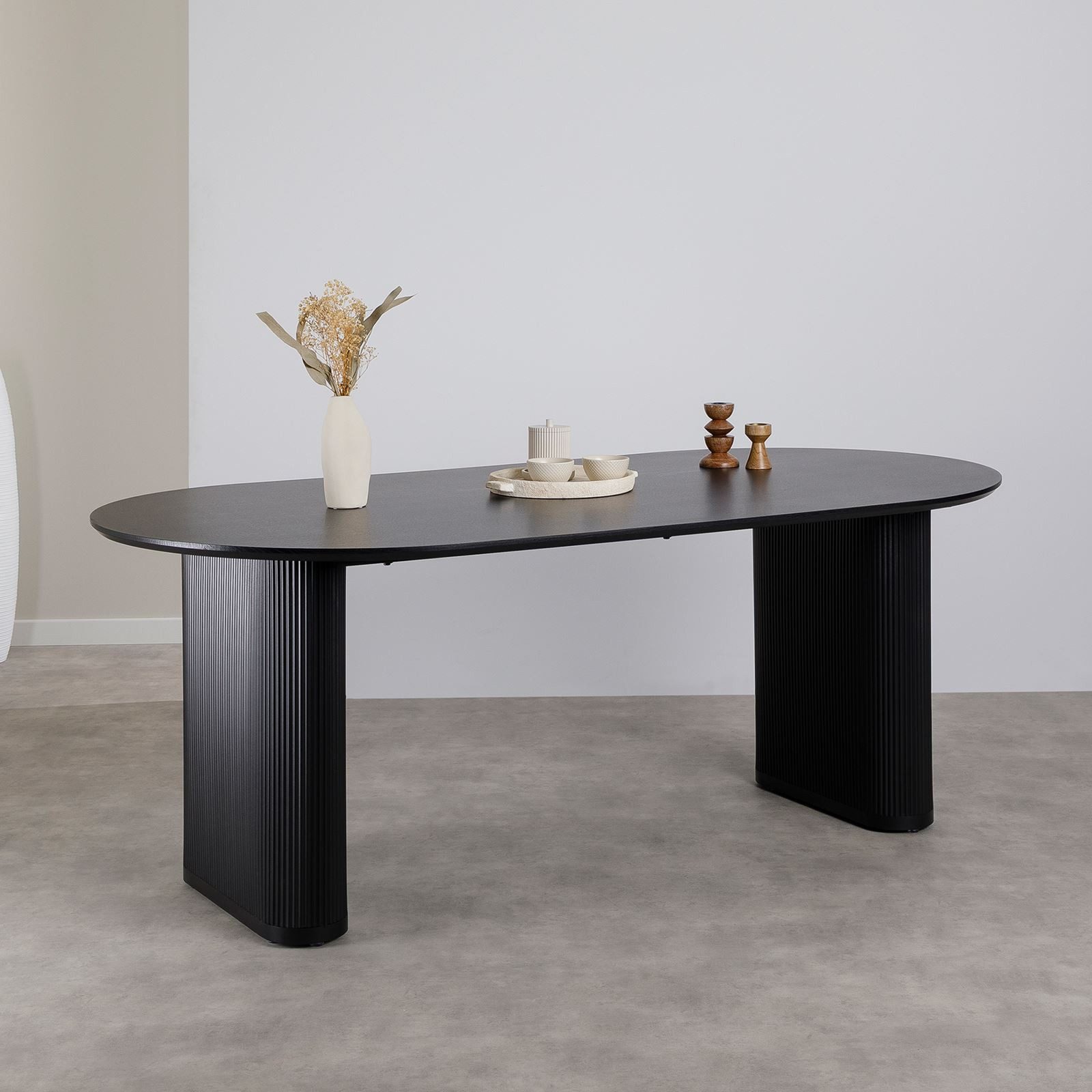 IDIMEX Esstisch DONOVAN, Küchentisch oval 200x100 Holzoptik moderns Lamelle günstig online kaufen