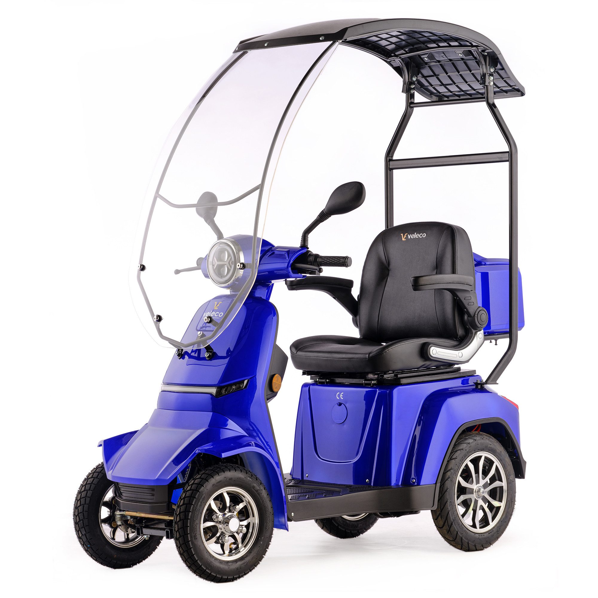 Veleco Elektromobil GRAVIS mit Dach Windschutzscheibe Seniorenmobil Mobilitätsroller LED, 1000,00 W, 12,00 km/h, Dach mit Windschutzscheibe