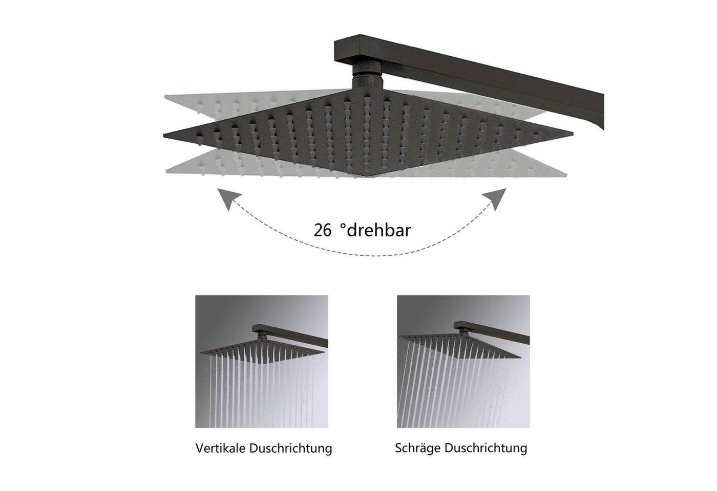 Thumbnail - duschspa Duschsystem Duschset mit Thermostat 38℃ Verstellbare Duschstange aus Edelstahl, 2 Strahlart(en), Regendusche mi...