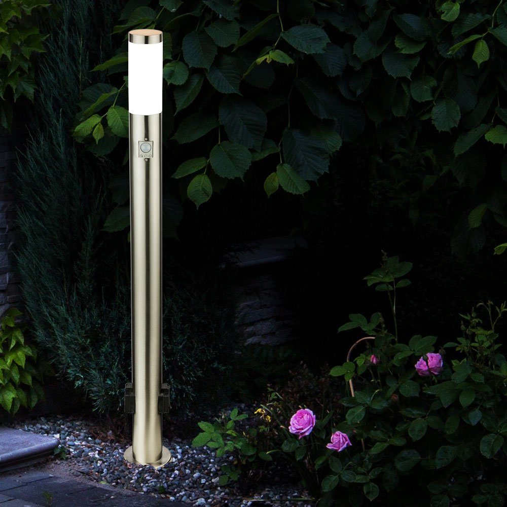 Außen nicht Weg Pollerleuchte, inklusive, Lampe Edelstahl Leuchte Leuchtmittel Globo Garten
