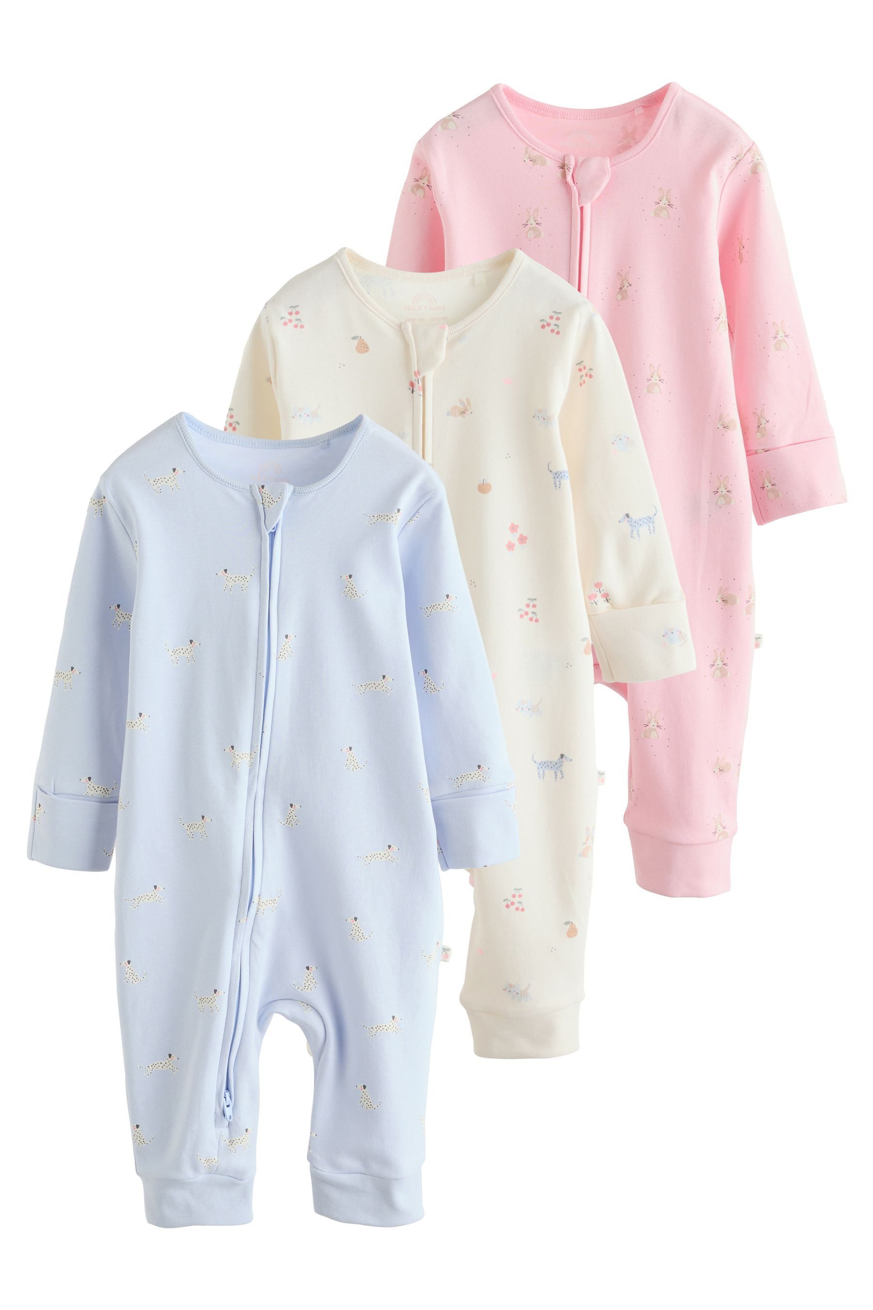 Next Schlafoverall Baby-Schlafanzüge mit 2-Wege-RV, 3er-Pack (3-tlg)