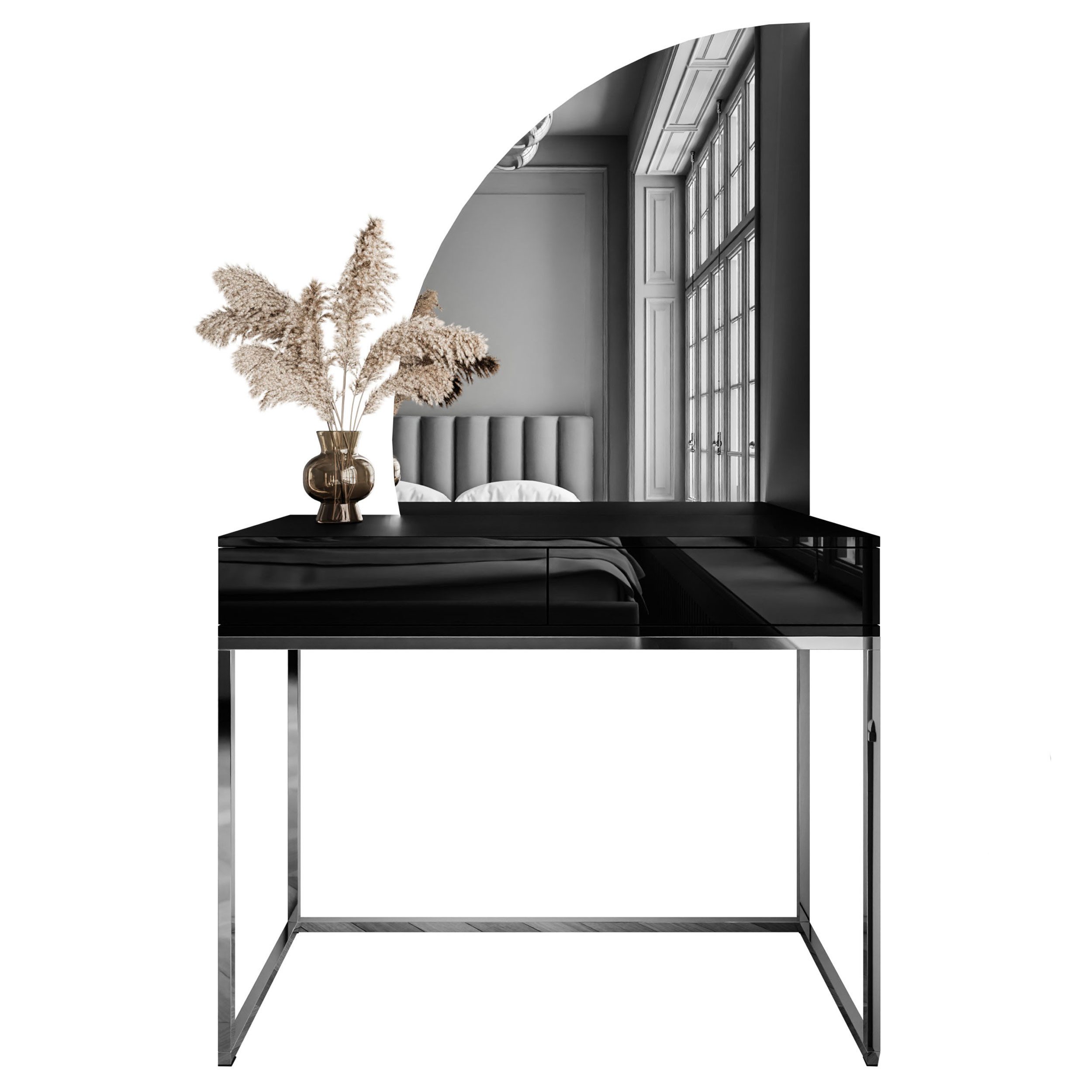 Lookway Schminktisch QUINNIE GLAMOUR mit LED Spiegel (1x Konsole 1x Spiegel), Breite: 100 cm