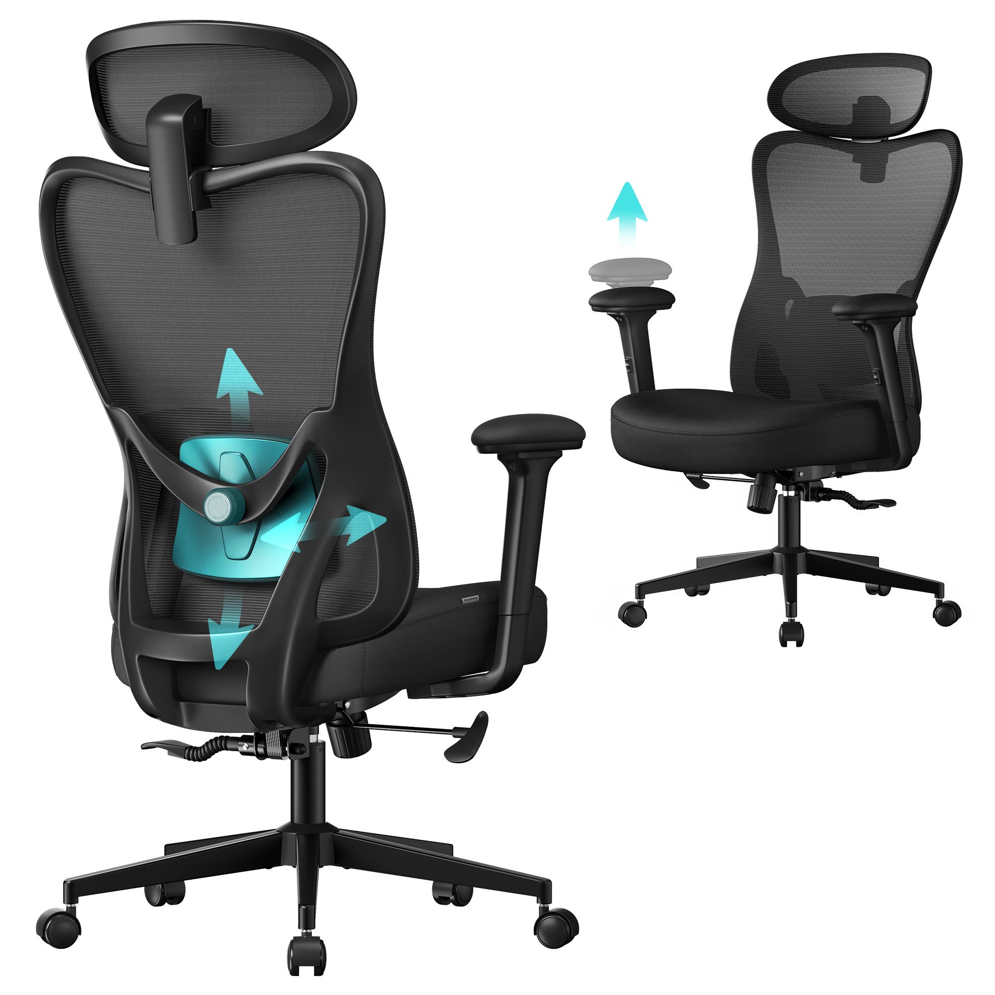 SONGMICS Bürostuhl, ergonomisch, Schreibtischstuhl, Computerstuhl, verstell günstig online kaufen