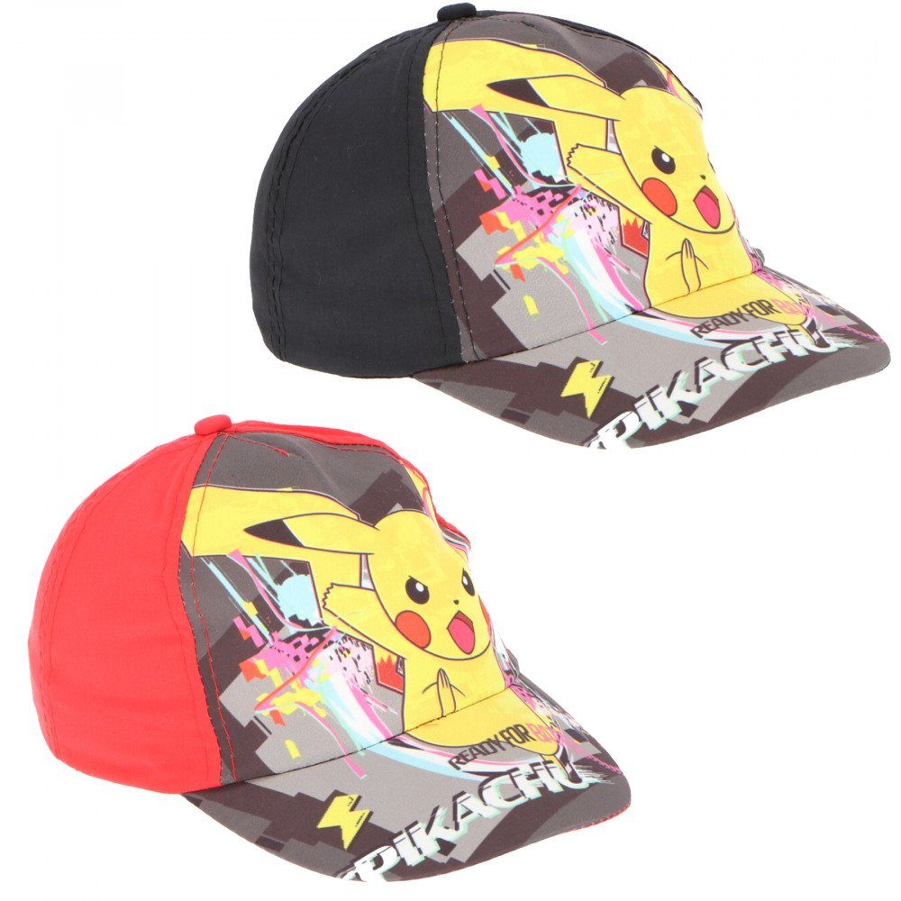 Baseballcaps Cap Pokemon Top Motive Neu Cap Pikachu 2 Farben schwarz/rot Baseball POKÉMON Ready 3