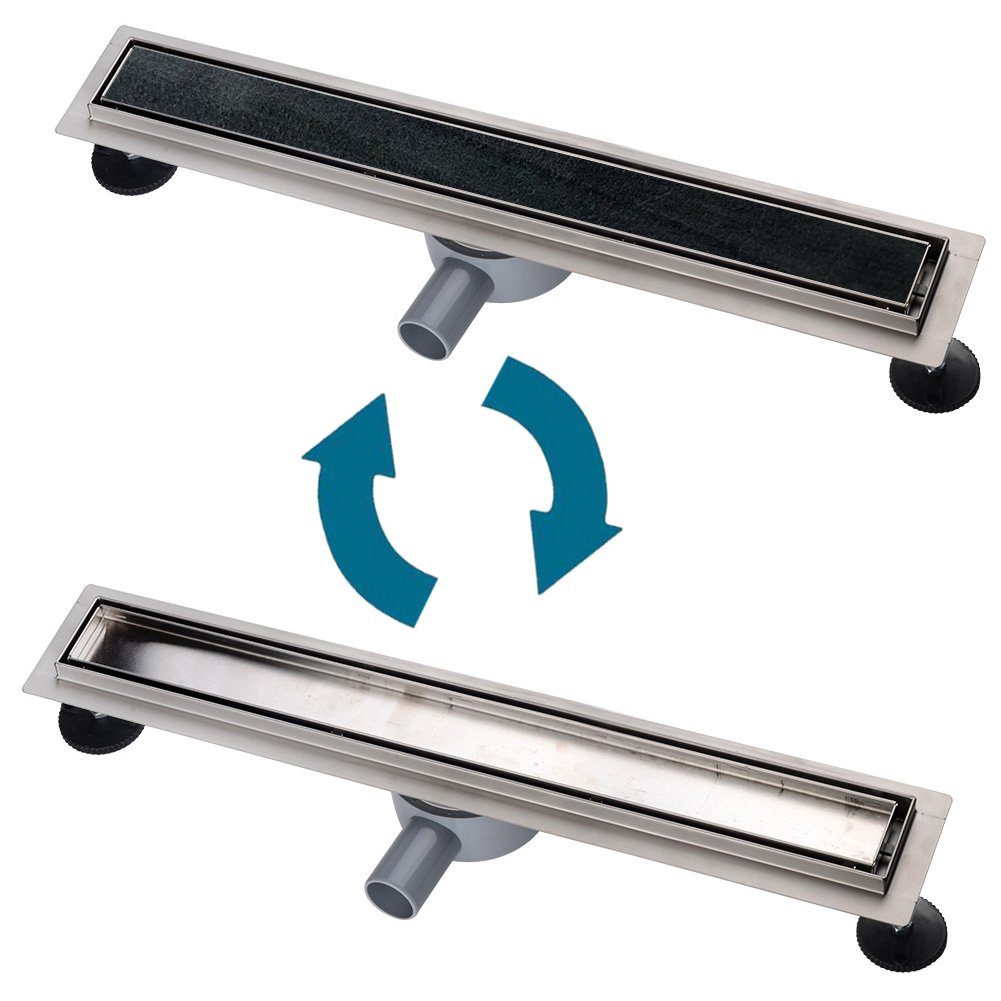 euroharry Duschrinne Duschrinne Edelstahl Bodenablauf Duschablauf 360° Befliesbar 2in1