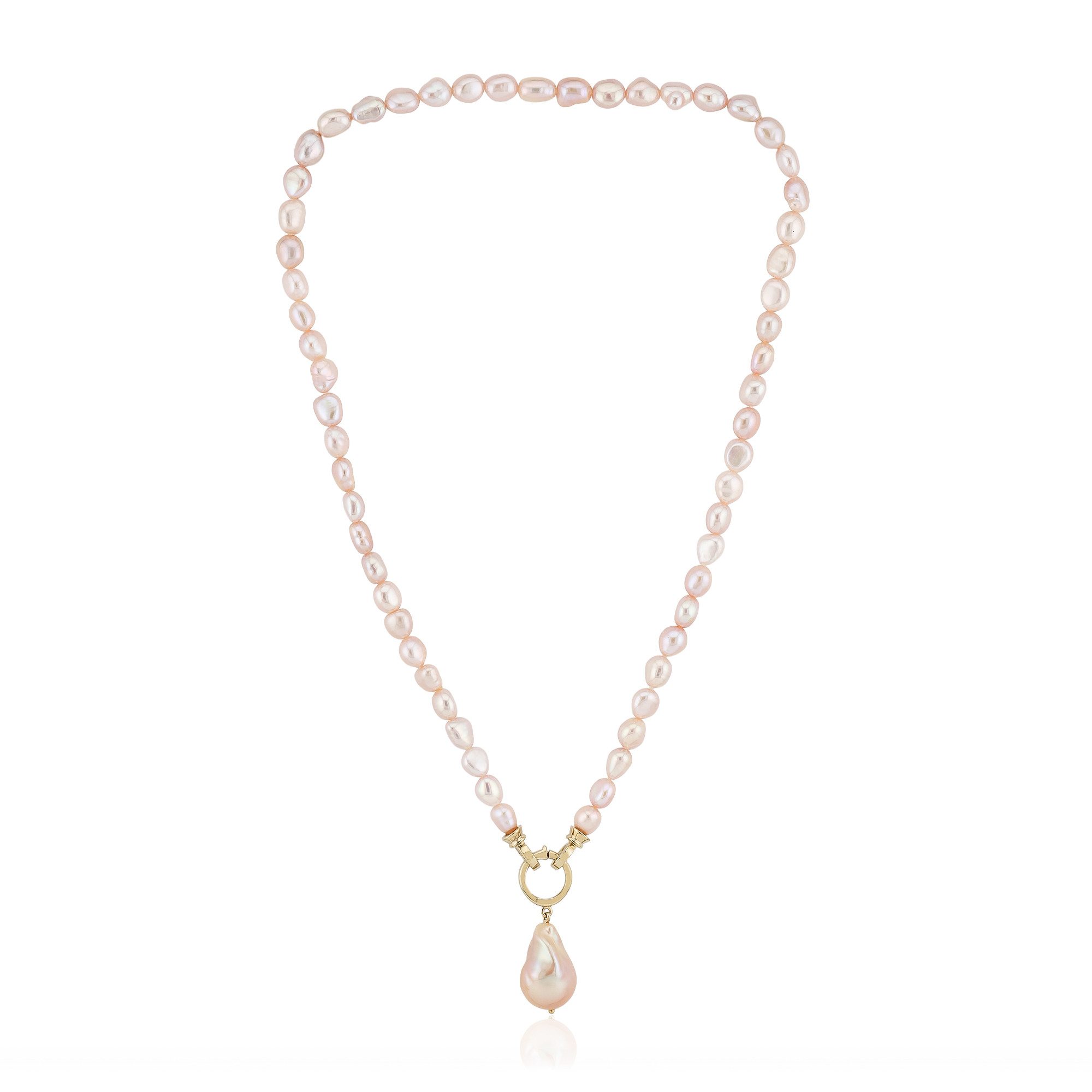 Cavill Silberkette Halskette aus vergoldetem Silber mit „Peach Ming Pearls“ (1-tlg)