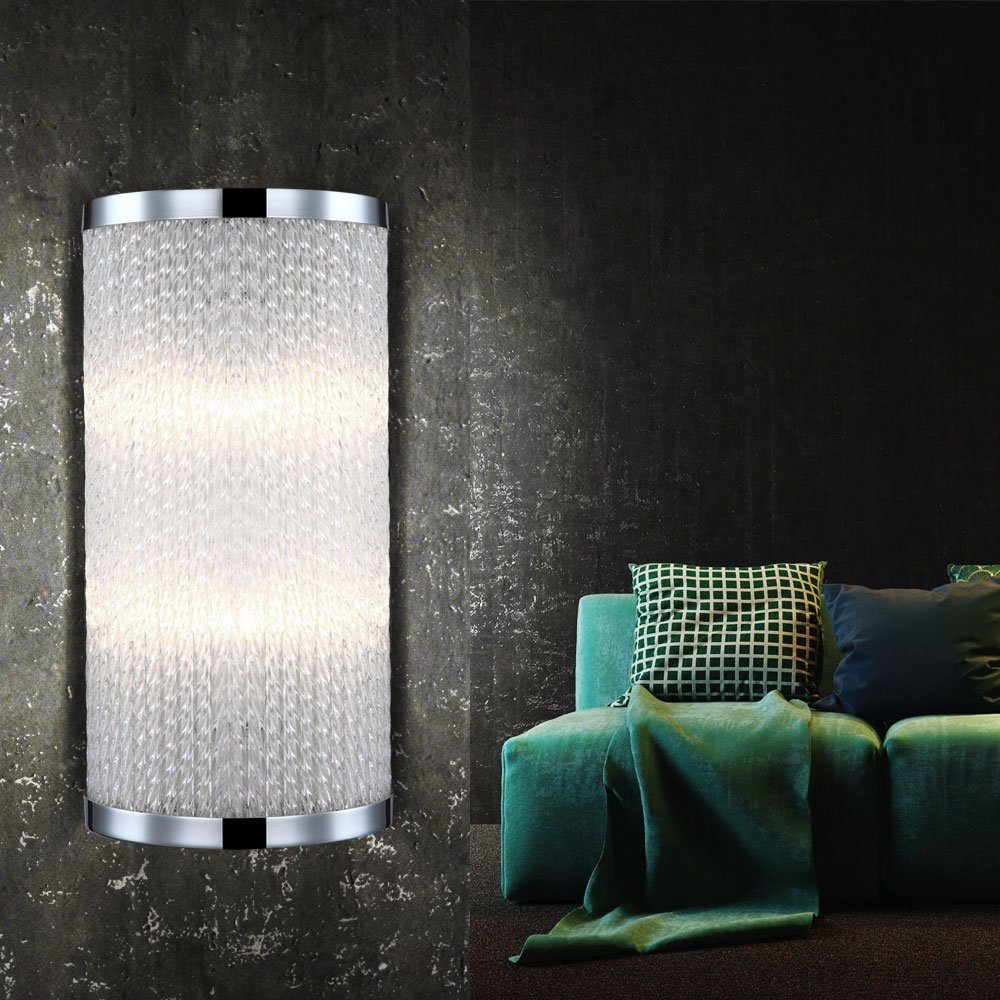 etc-shop LED Wandleuchte, Leuchtmittel Beleuchtung Glasstäbe Wand satiniert Lampe Leuchte Set inklusive, im