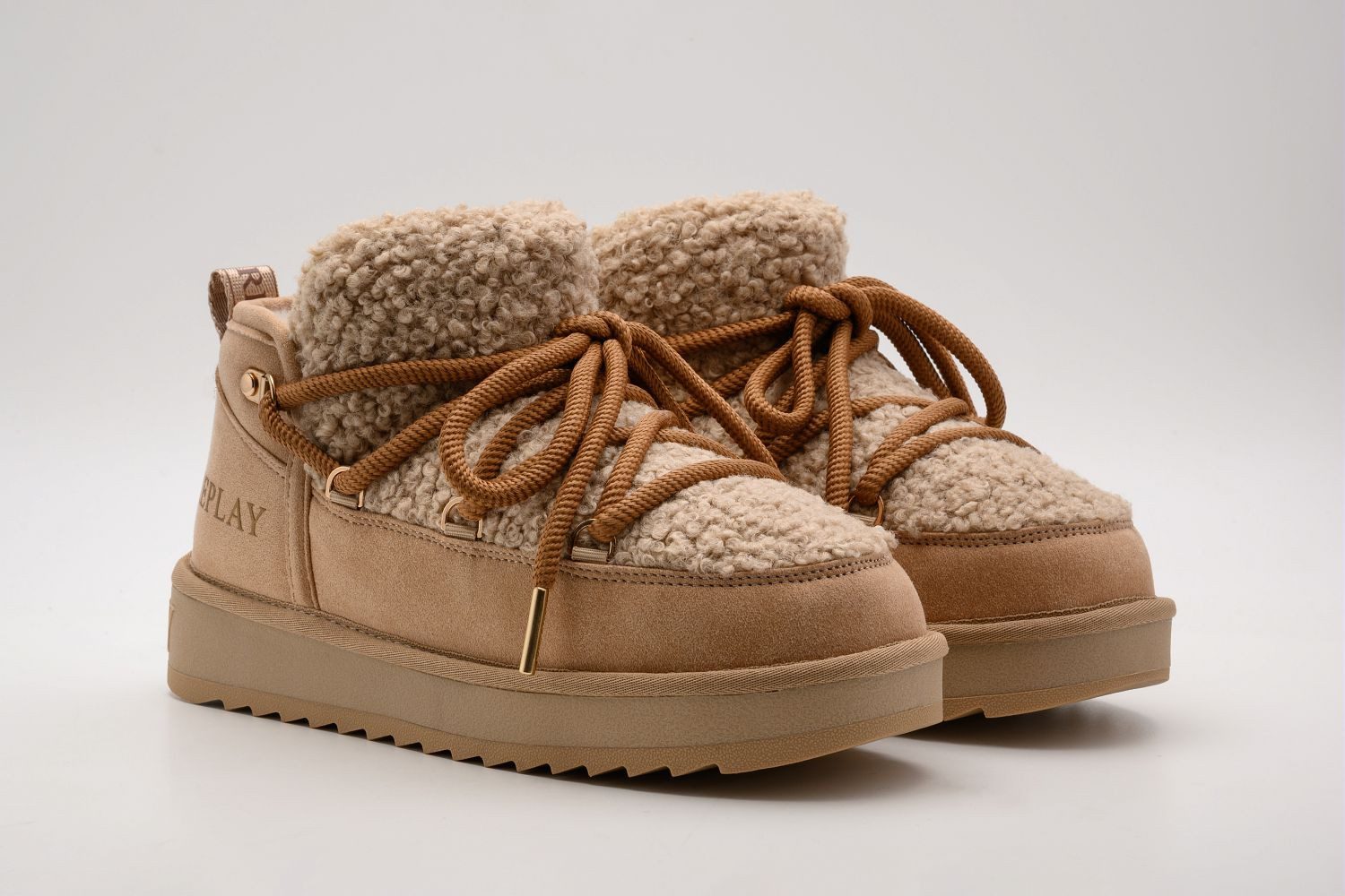 Replay SANTA MINI CURLY Winterboots Plateauboots, Schnürboots in Teddy-Optik