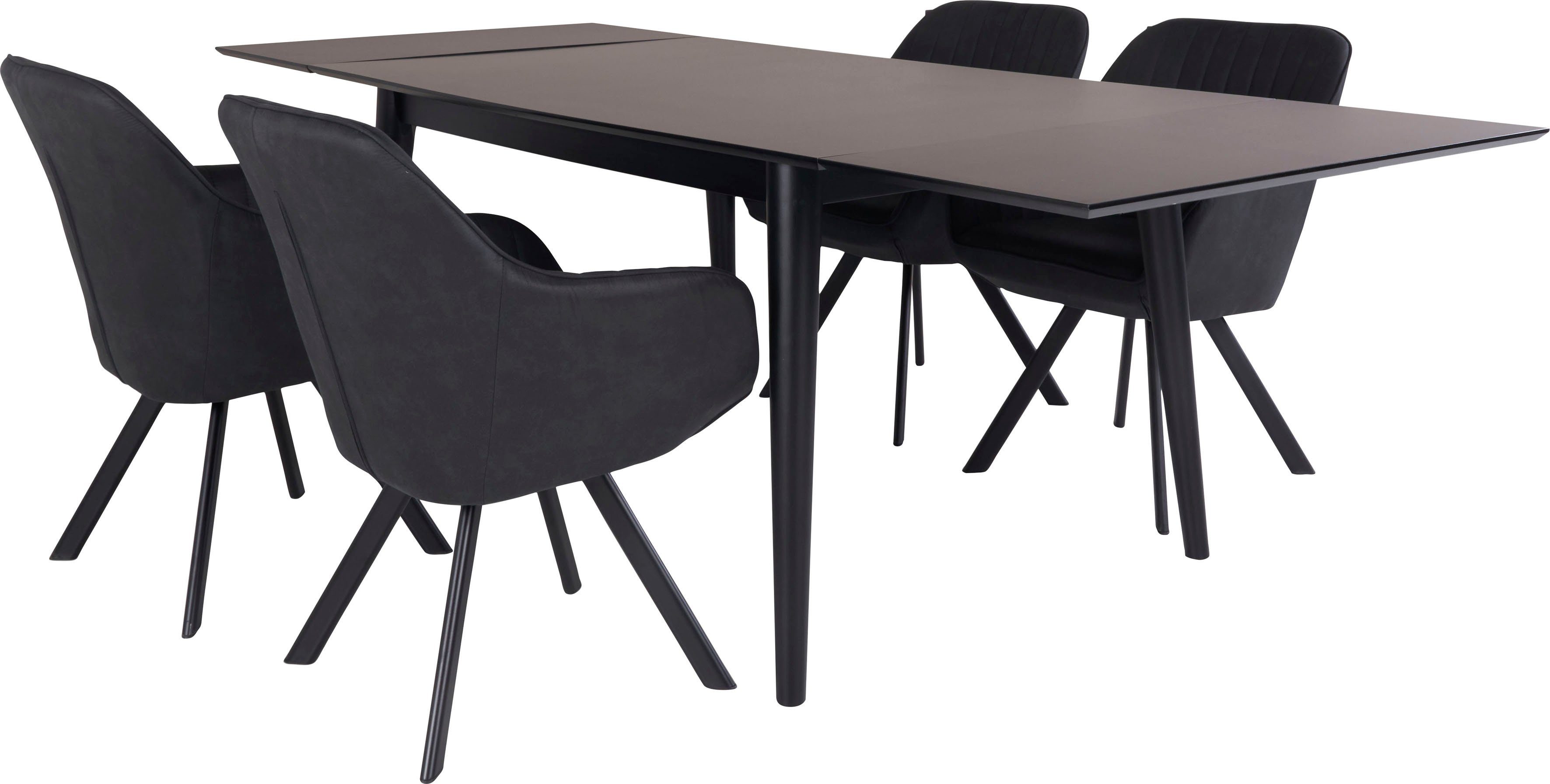 Homexperts Essgruppe Odense, (Set, 5-tlg), Tisch mit ausziehbarem