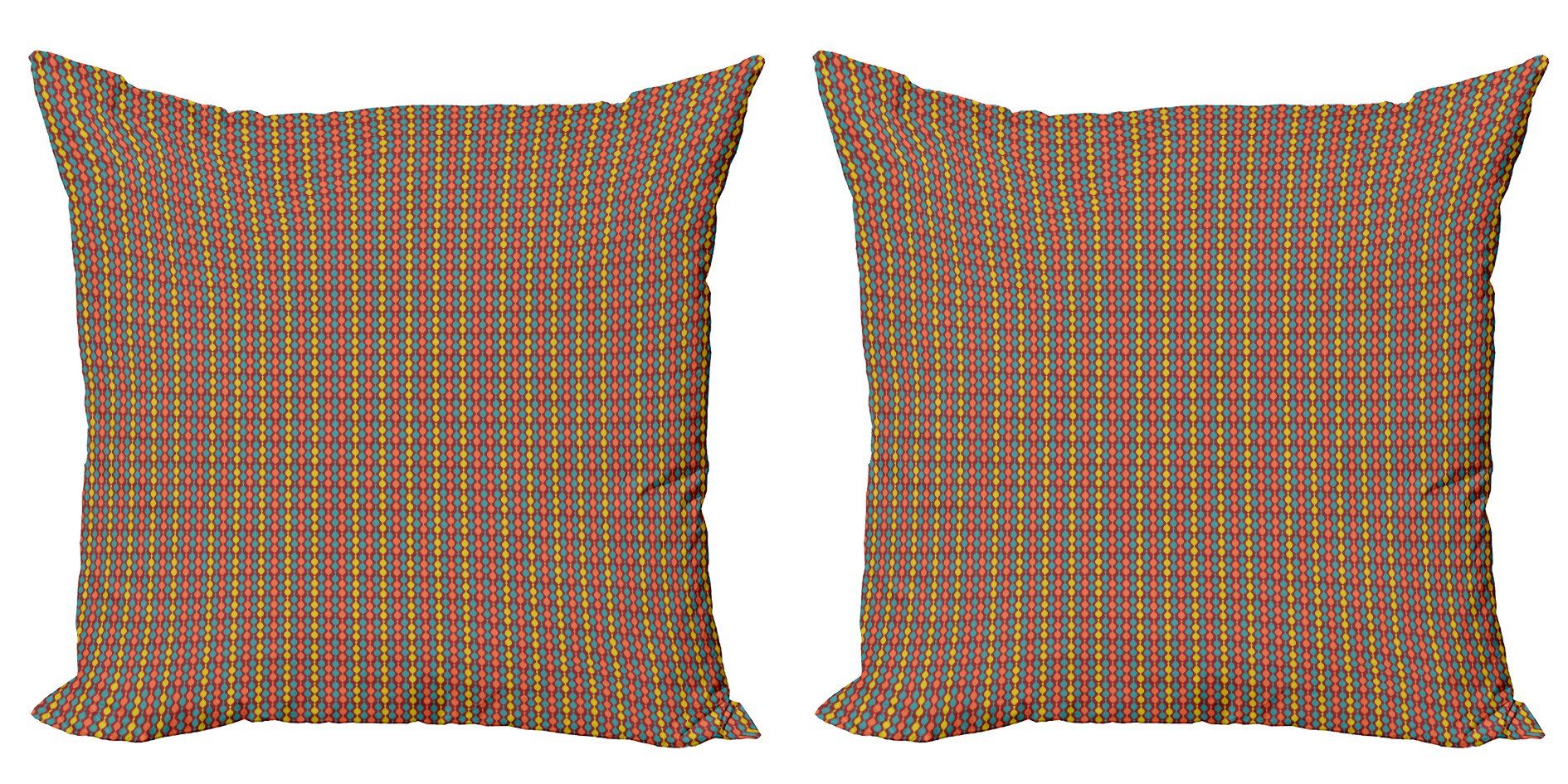 Kissenbezüge Modern Accent Doppelseitiger (2 Retro Kunst-Motiv Vertikale Stück), Geometrisches Abakuhaus Digitaldruck