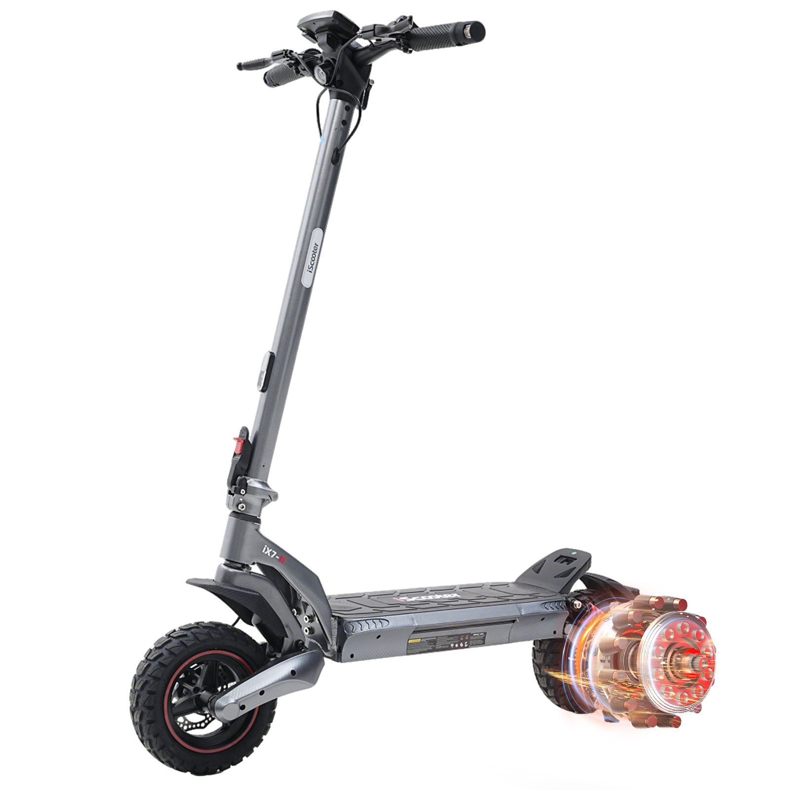 iscooter E-Scooter Elektroroller mit ABE-Zulassung, zwei Motoren, 80 km Reichweite, Geeignet für alle Geländearten, 22° Steigung
