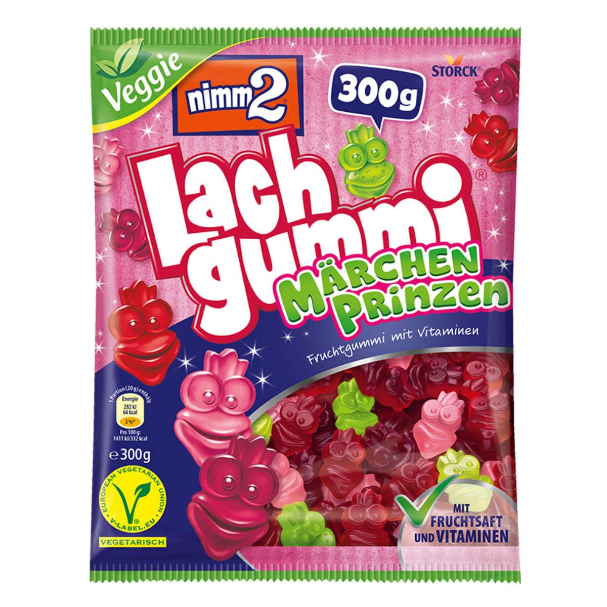 NIMM2 Süßigkeit, Storck Nimm2 Lachgummi Märchenprinzen Fruchtgummi mit Vitaminen 300g